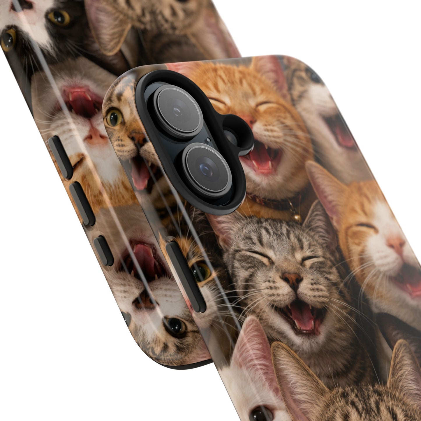 Tough Smiling Cats Collage Phone Case – Cute Cat Faces for iPhone