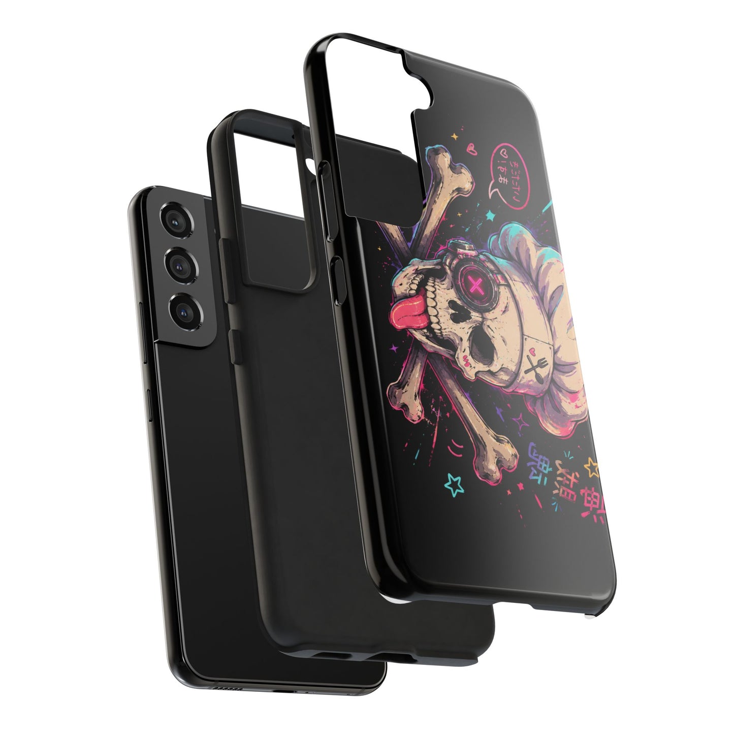 Skull & Crossbones Tough Phone Case — Neon Kawaii Punk Protection