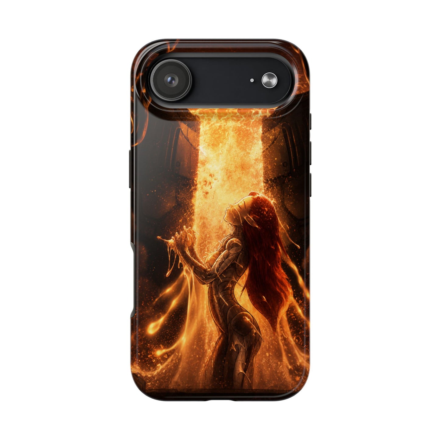Fiery Phoenix Phone Case — Tough Protective iPhone Cover with Flame Warrior Art