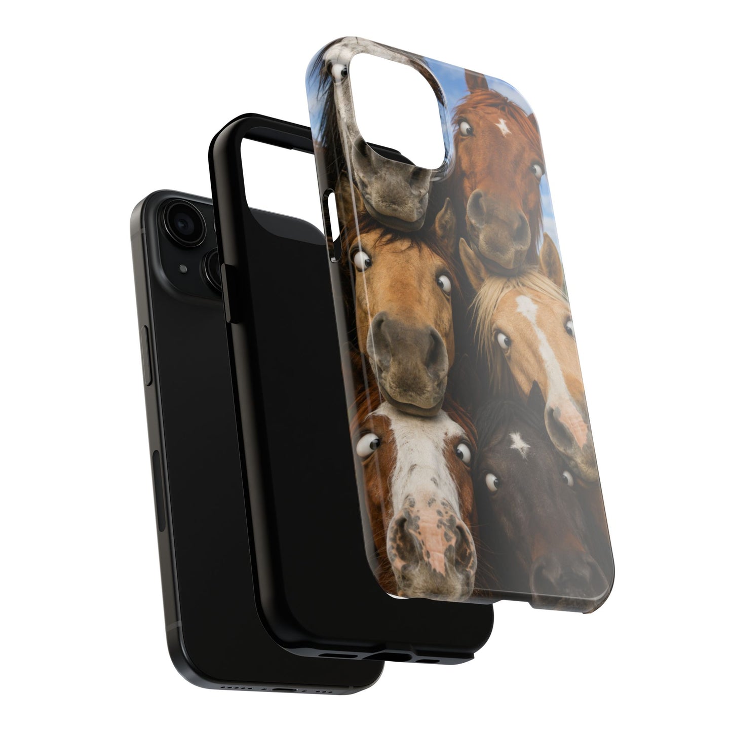 Horse Herd Phone Case — Funny Goofy Horses Tough Protective Cover