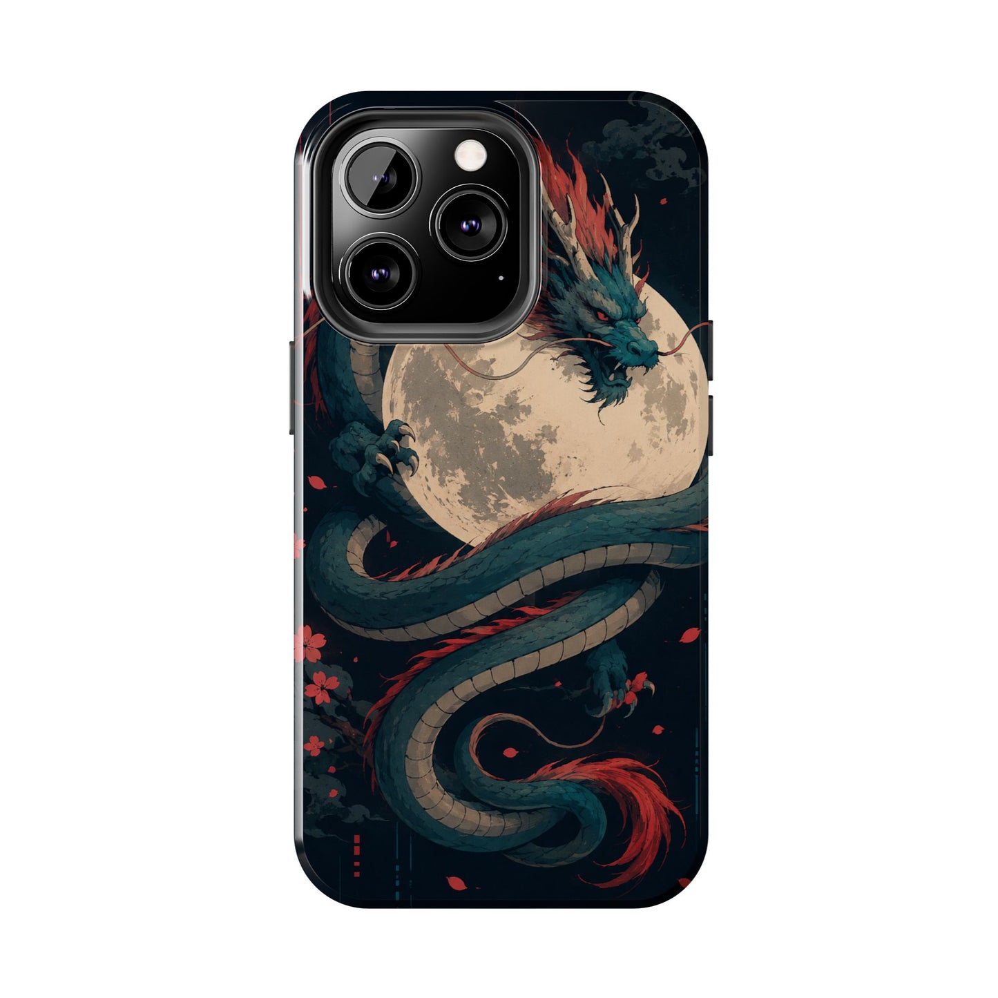 Dragon Moon Phone Case — Mythic Asian Serpent Design Tough Case