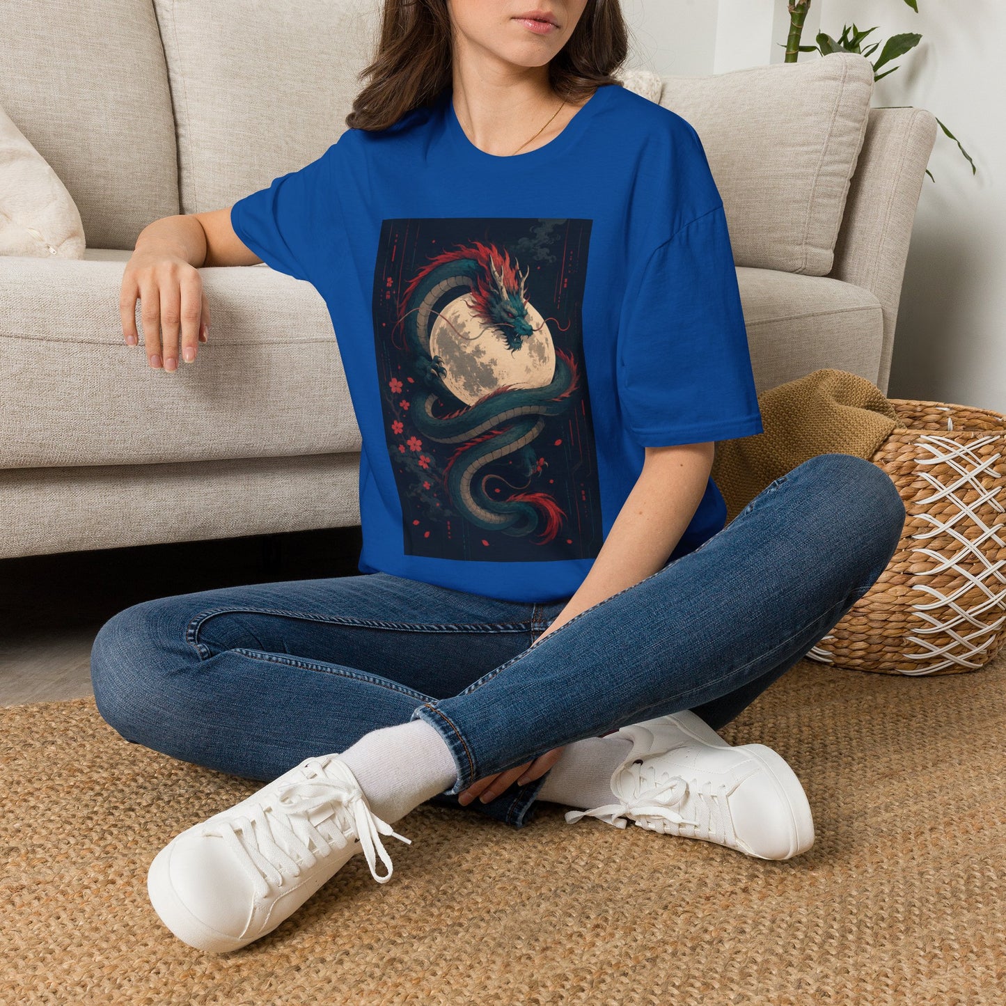 Dragon Moon T-Shirt — Mystical Japanese Serpent Design