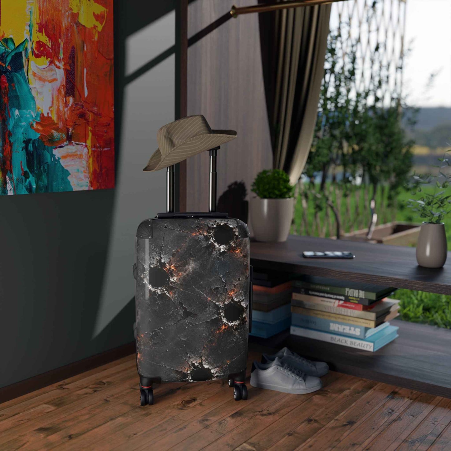 Bullet Hole Suitcase — Distressed Armor Carry-On Luggage
