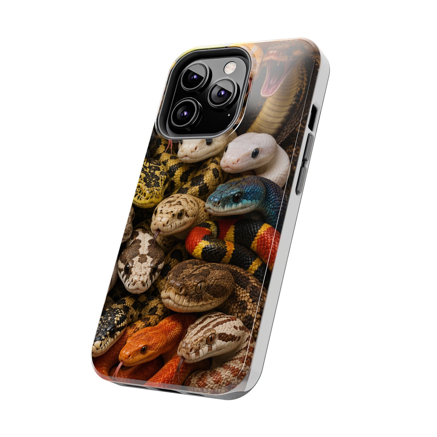 Snake Pattern Tough Phone Case — Colorful Snakes Protective Phone Cover