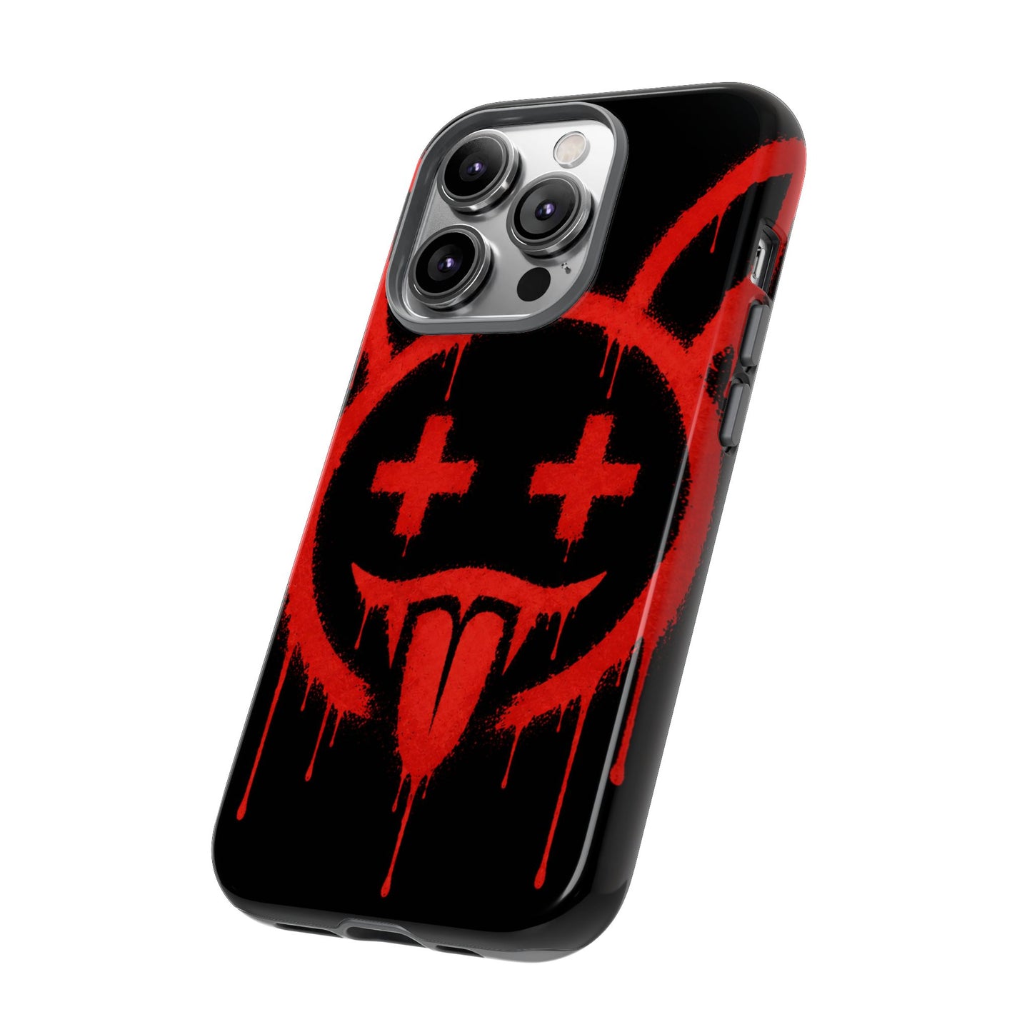 Phone Case - Metallic Souls Red Drip Smiley Graffiti Design