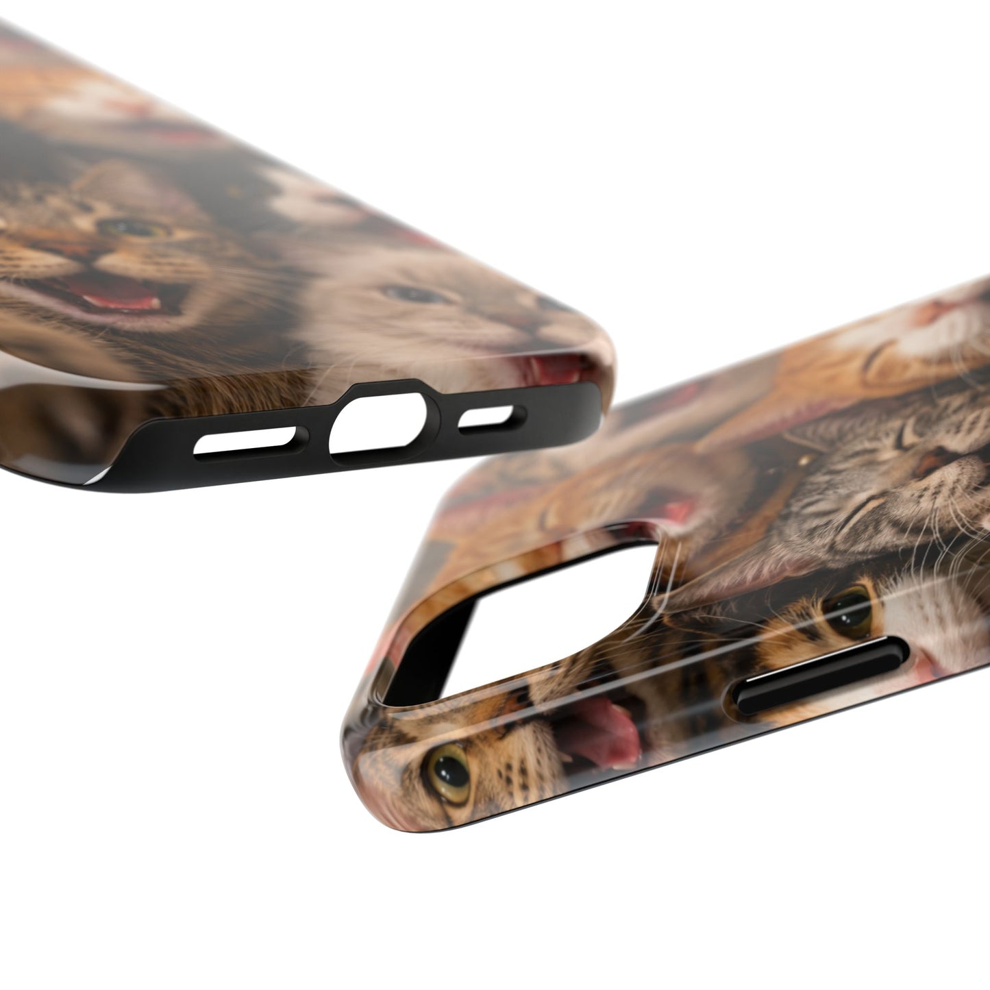 Tough Smiling Cats Collage Phone Case – Cute Cat Faces for iPhone
