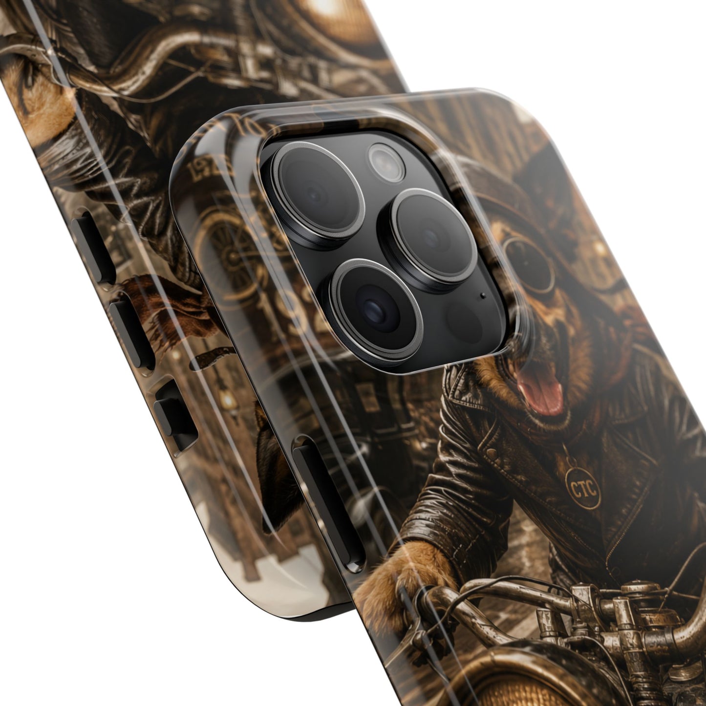 Phone Case — Biker Dog Riding Motorcycle Protective Tough Cover