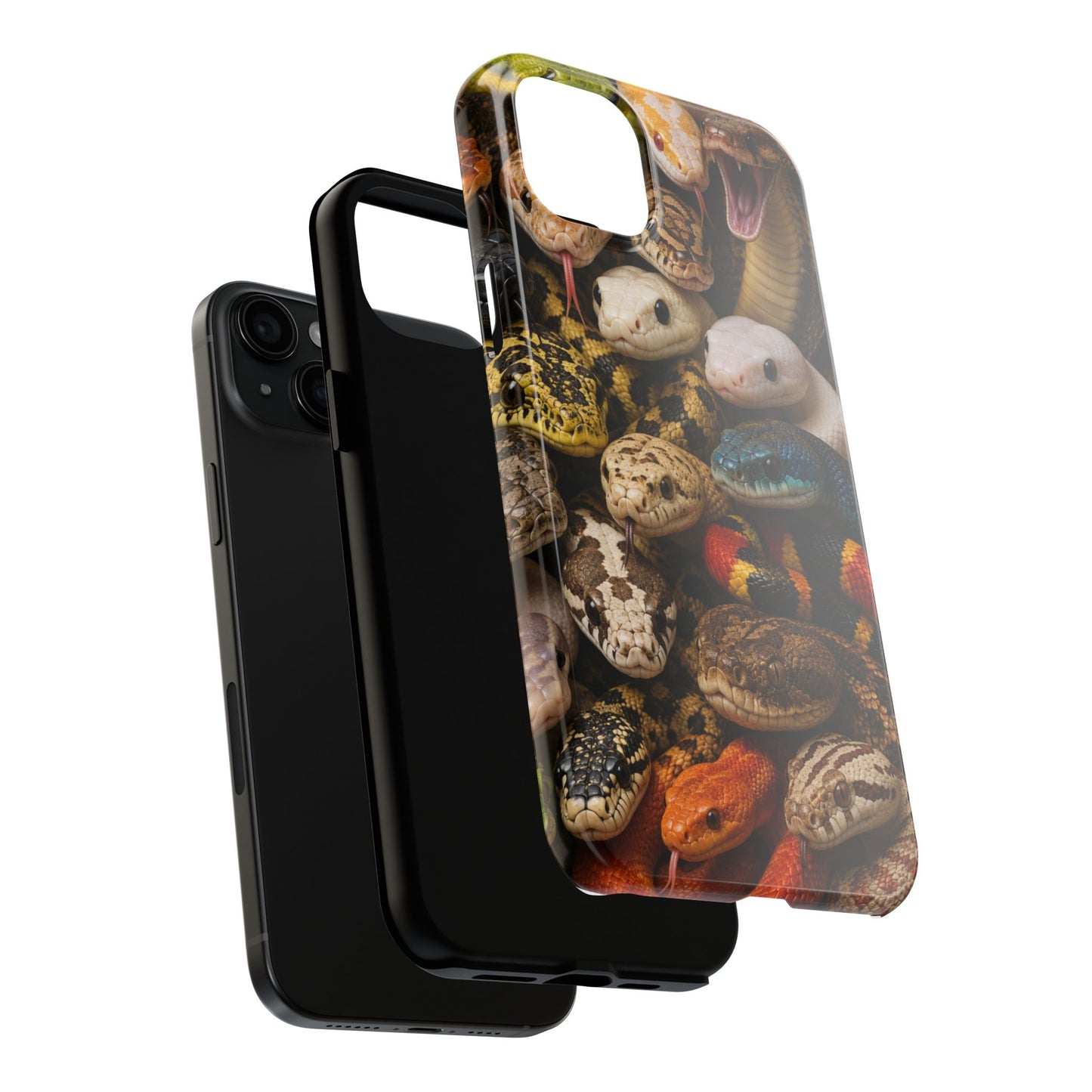 Snake Pattern Tough Phone Case — Colorful Snakes Protective Phone Cover
