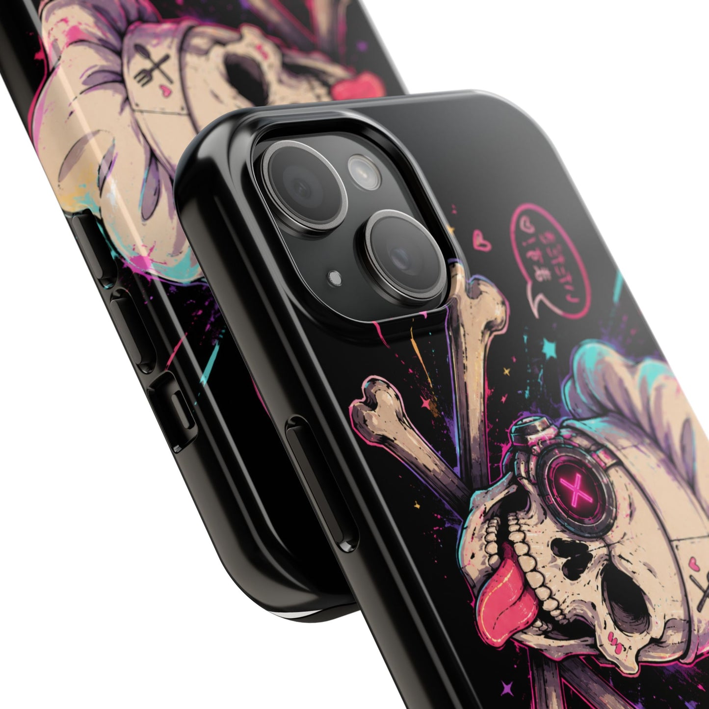 Skull & Crossbones Tough Phone Case — Neon Kawaii Punk Protection
