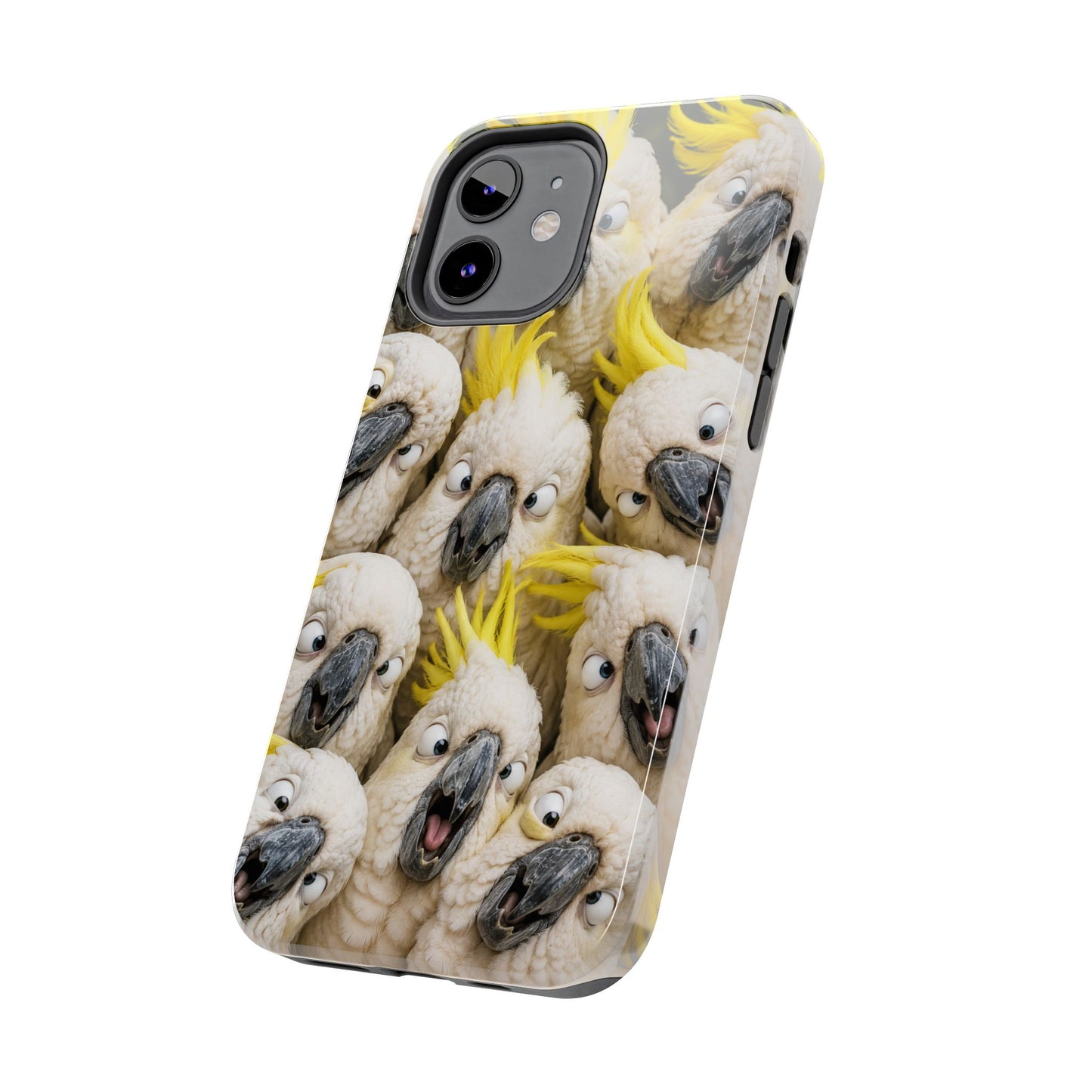 Cockatoo Collage Tough Phone Case — Funny Yellow Crested Bird Protective Phone Cover