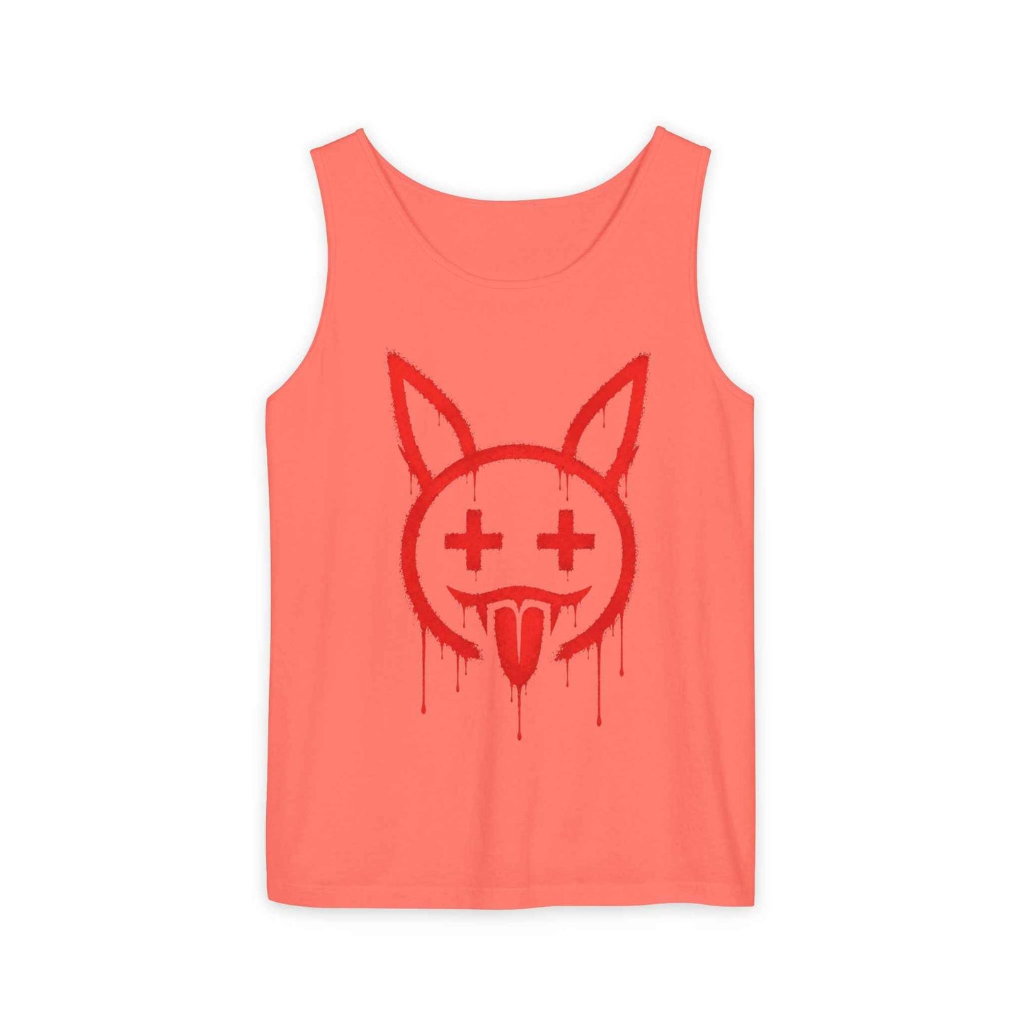 Graffiti Bunny Drip Tank Top,  Distressed Red Stencil Graphic