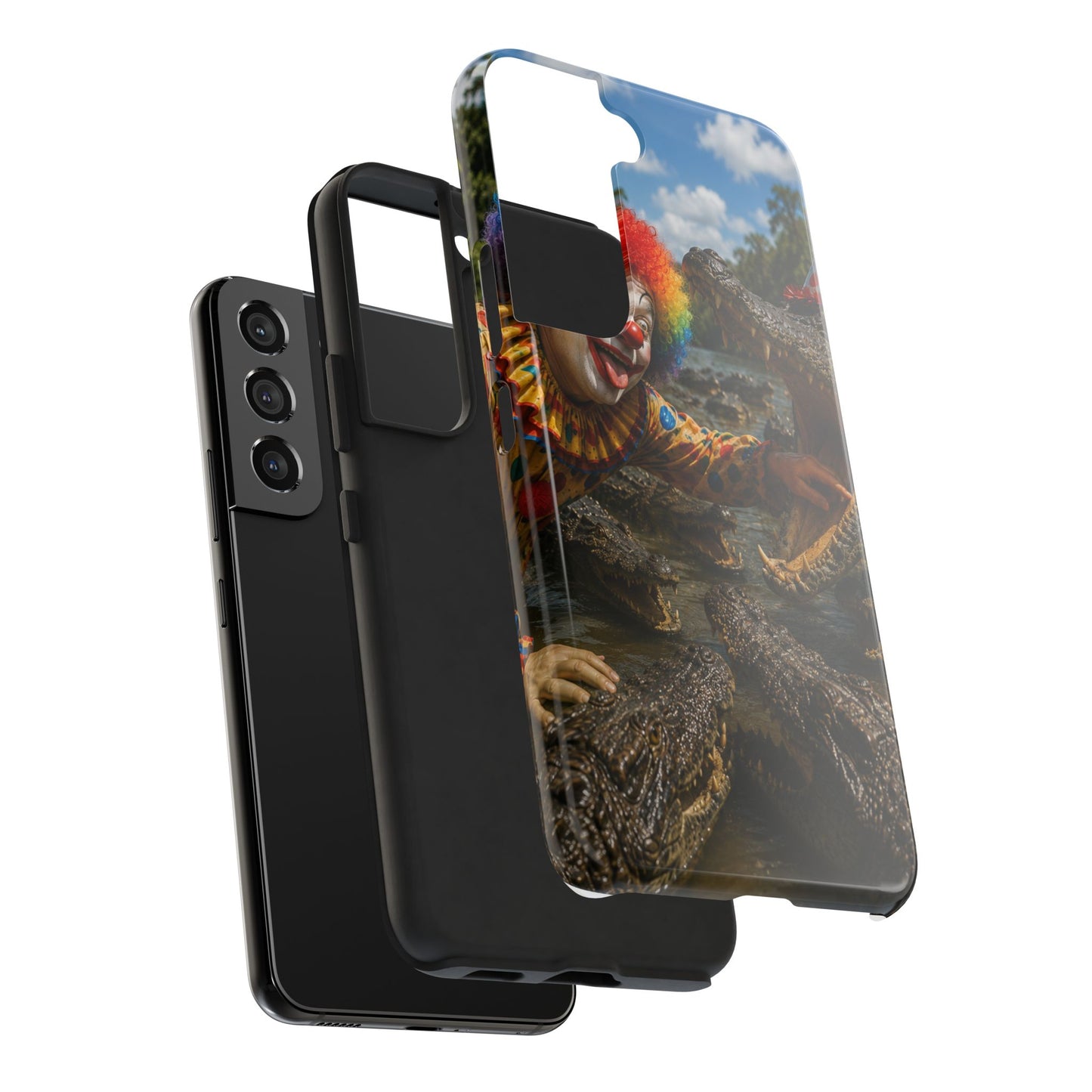 Creepy Clown Alligator Tough Phone Case — Horror Phone Cover for Scary Fans