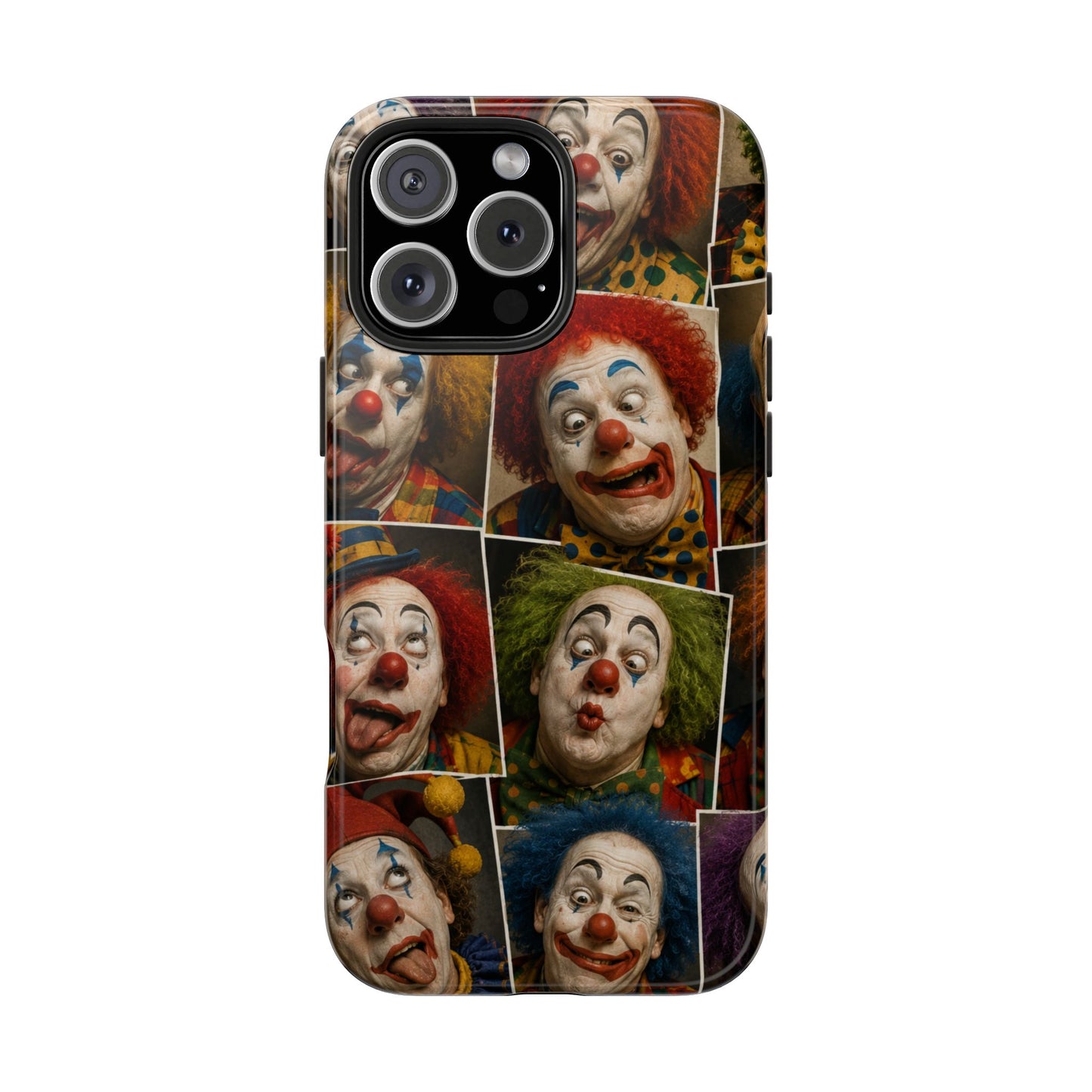 Clown Collage Tough Phone Case — Retro Carnival Horror Pattern