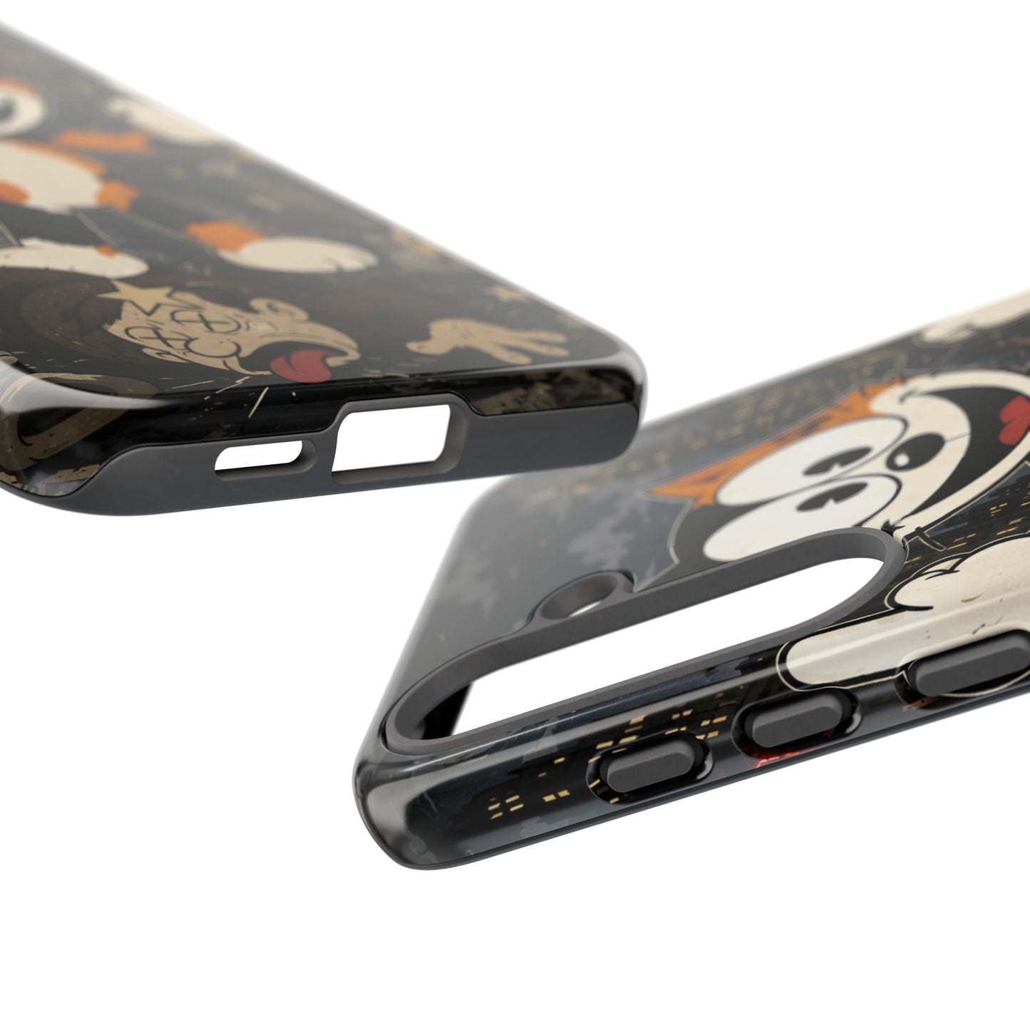 Vintage Cartoon Cat Phone Case — Edgy Felix-Style Illustration