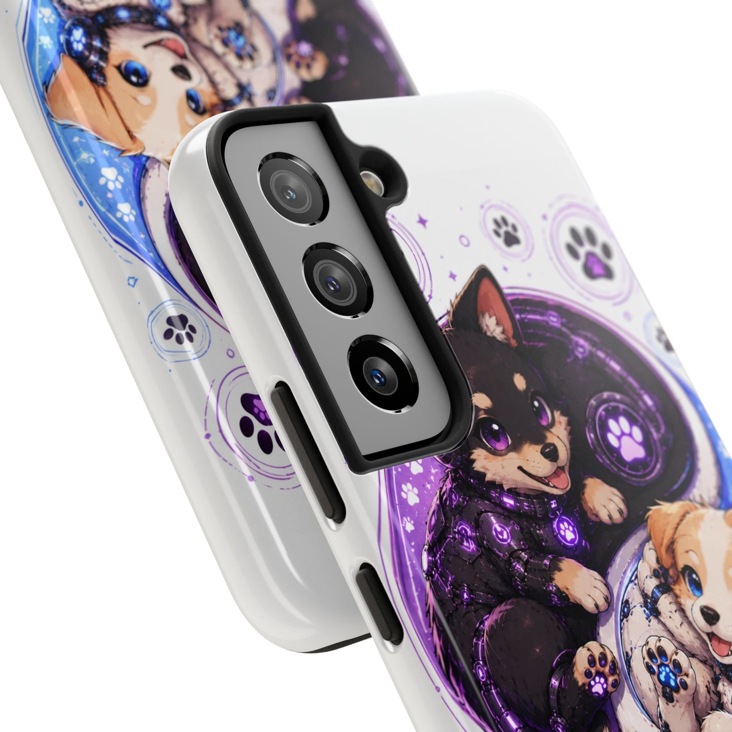 Yin Yang Puppy Tough Phone Case — Cute Paw Print Dog Protector