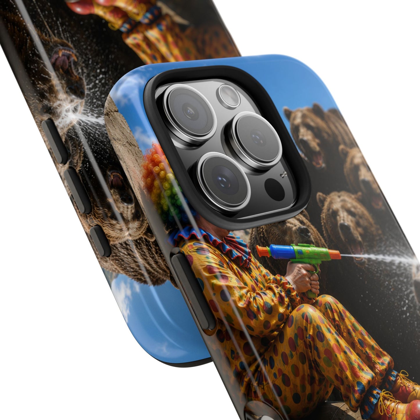 Tough Phone Case — Surreal Clown vs. Bears Protective Phone Cover