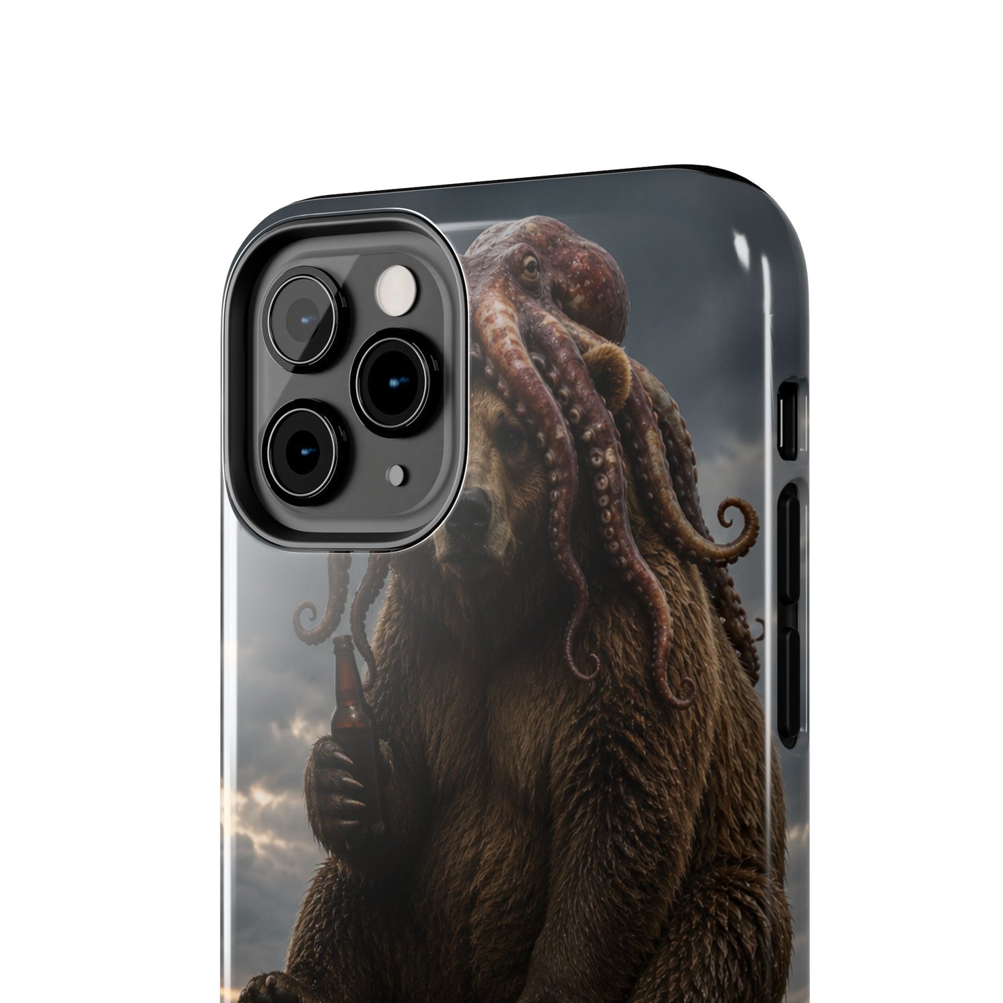 Tough Phone Case — Post‑Apocalyptic Bear with Octopus Helmet on Nuclear Bomb