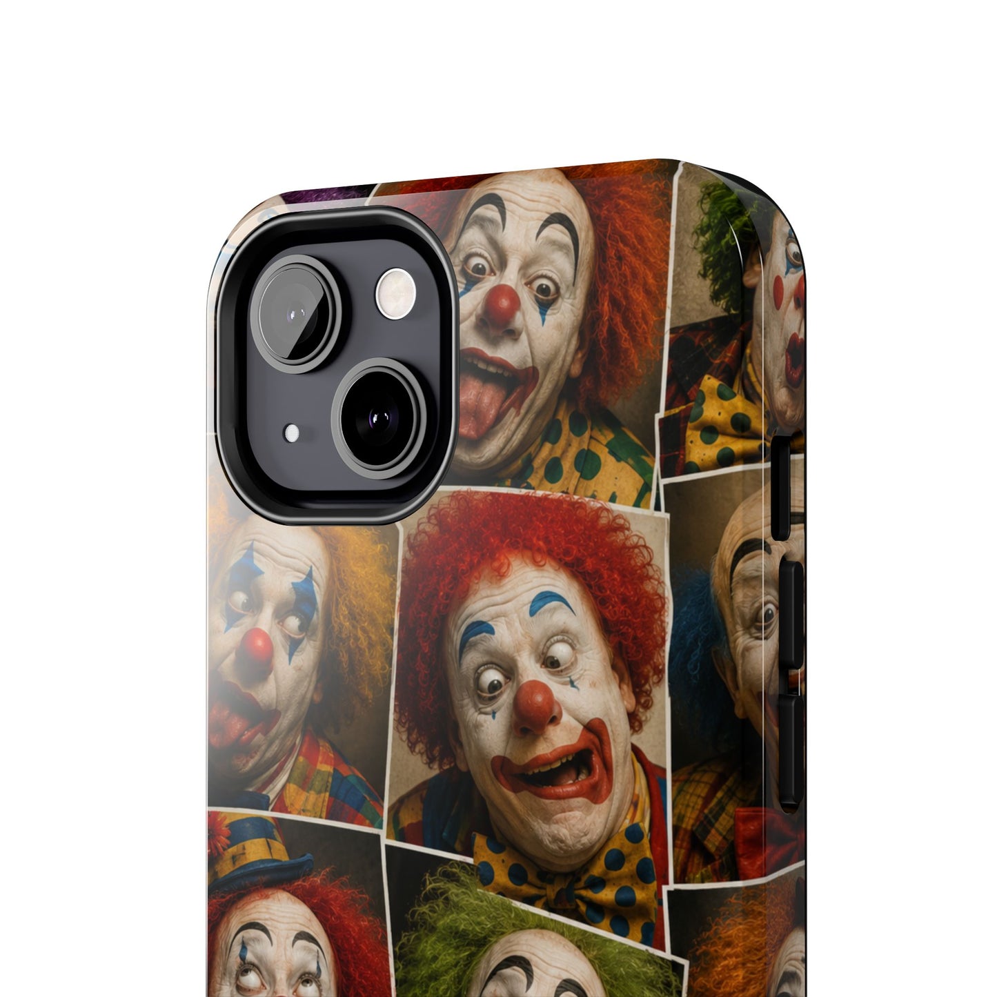 Clown Collage Tough Phone Case — Retro Carnival Horror Pattern