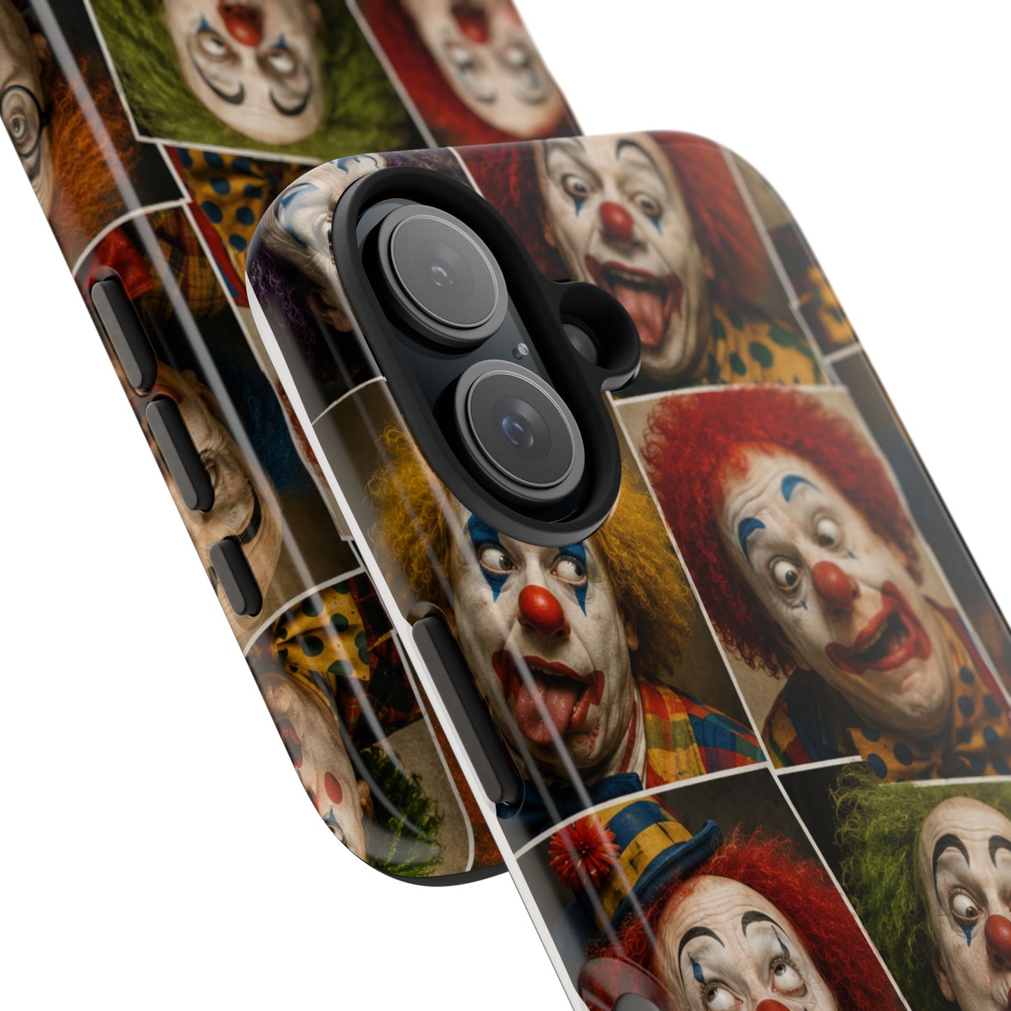 Clown Collage Tough Phone Case — Retro Carnival Horror Pattern
