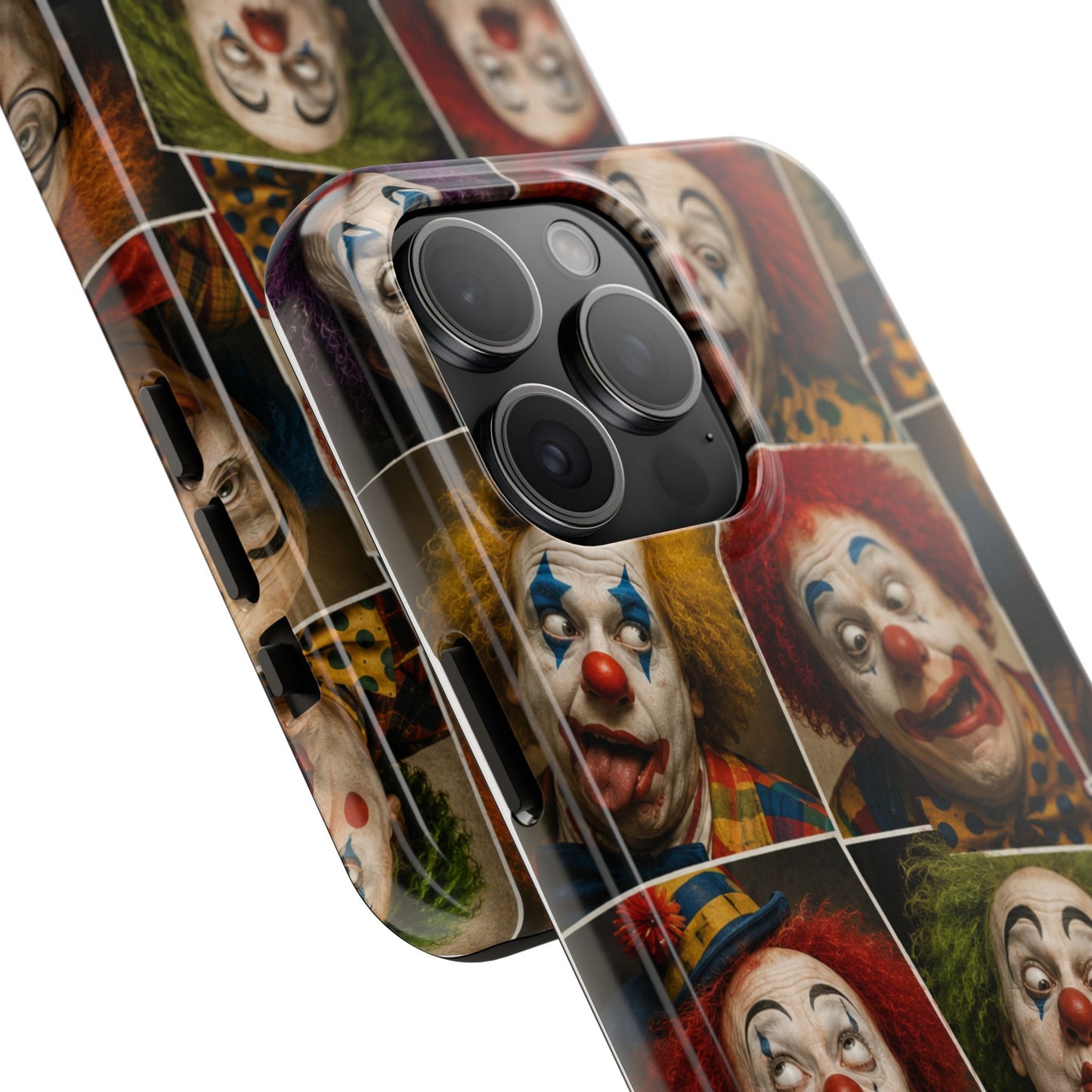 Clown Collage Tough Phone Case — Retro Carnival Horror Pattern