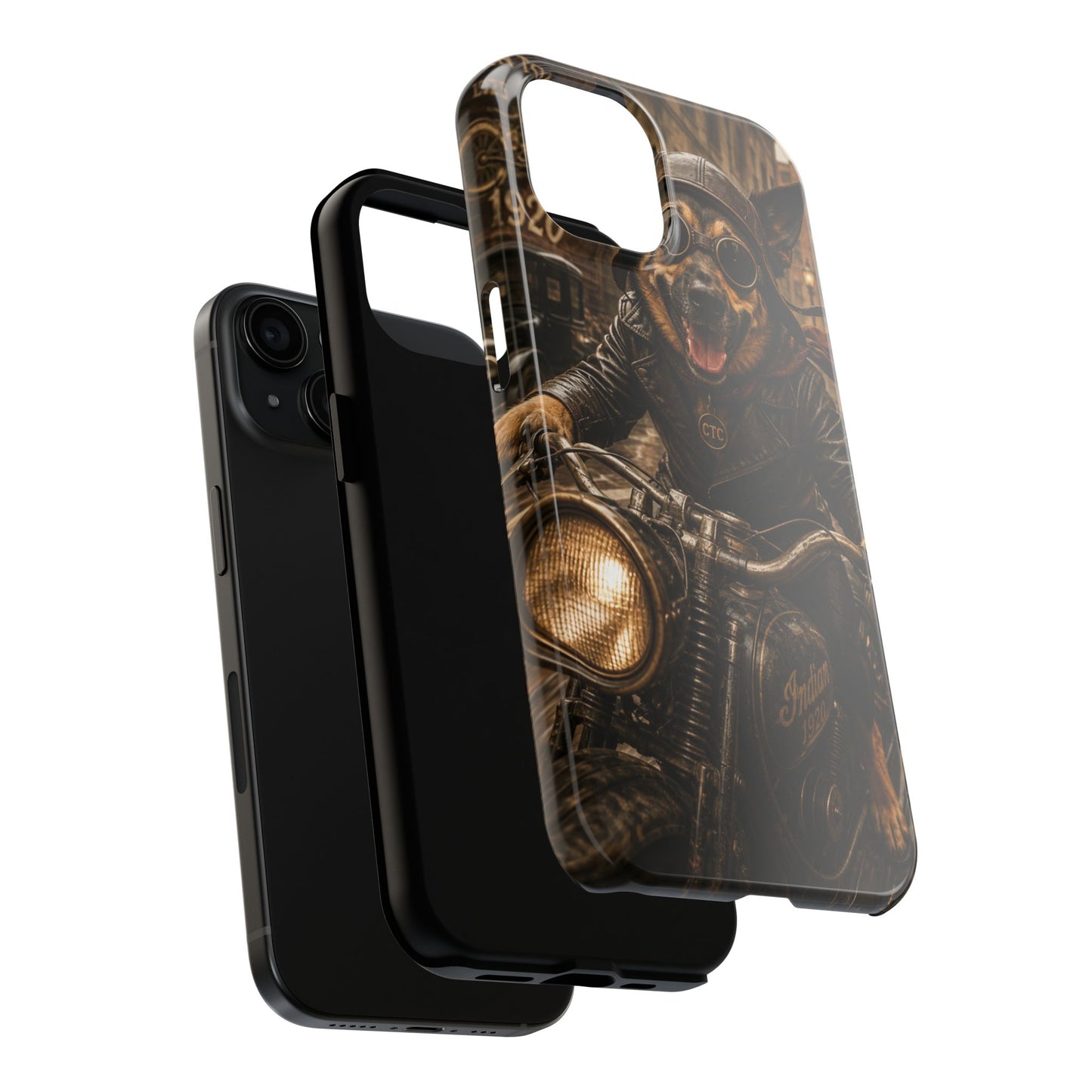 Phone Case — Biker Dog Riding Motorcycle Protective Tough Cover