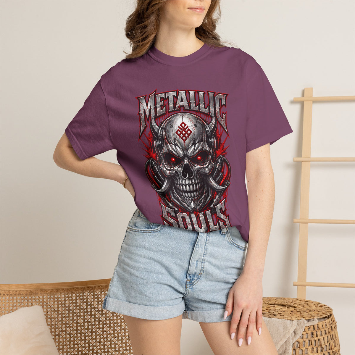 Metallic Souls Skull T-Shirt — Gothic Heavy Metal Band Tee