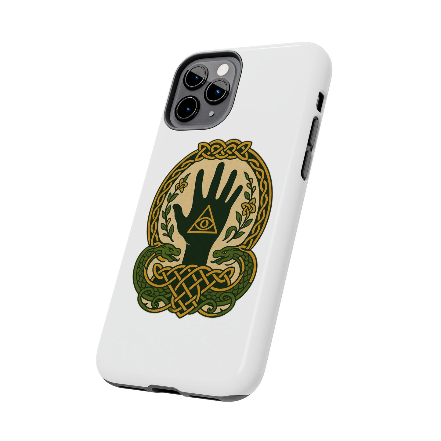 Celtic Eye of Providence Tough Phone Case — Protective Mythic Hand Design