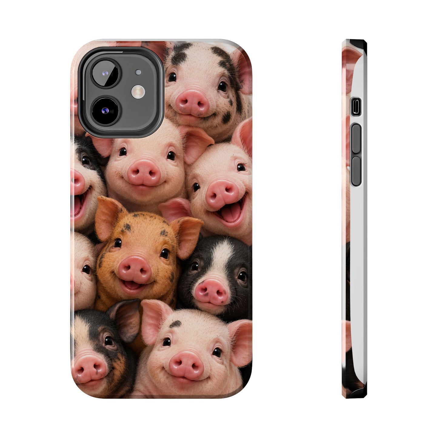 Pig Faces Tough Phone Case — Cute Farm Animal iPhone Protective Cover