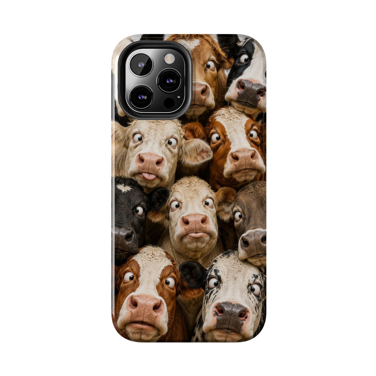 Cow Collage Tough Phone Case — Funny Farm Animal Protective Phone Cover