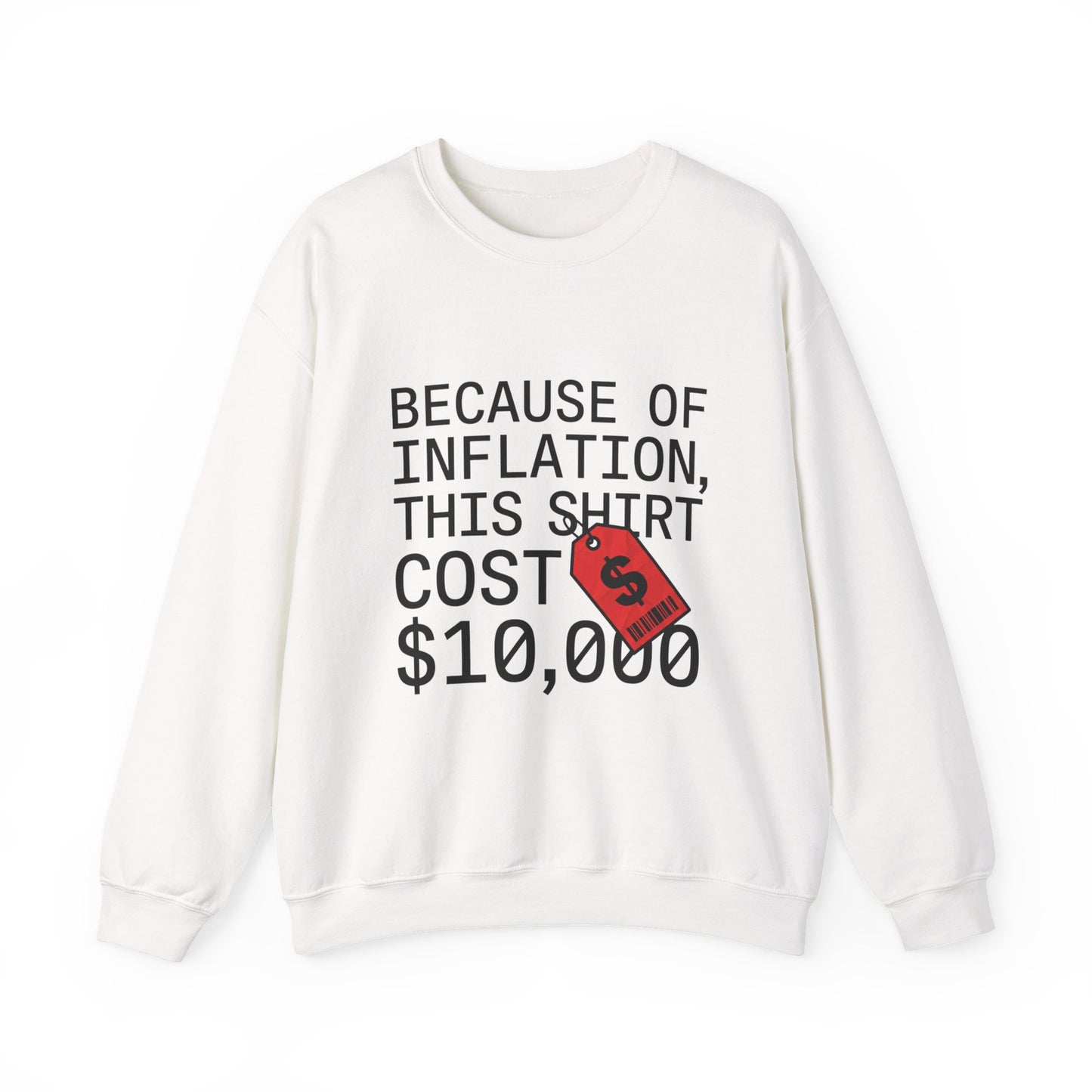 Ironic Money-Tag Text Sweatshirt | meme flex, streetwear satire