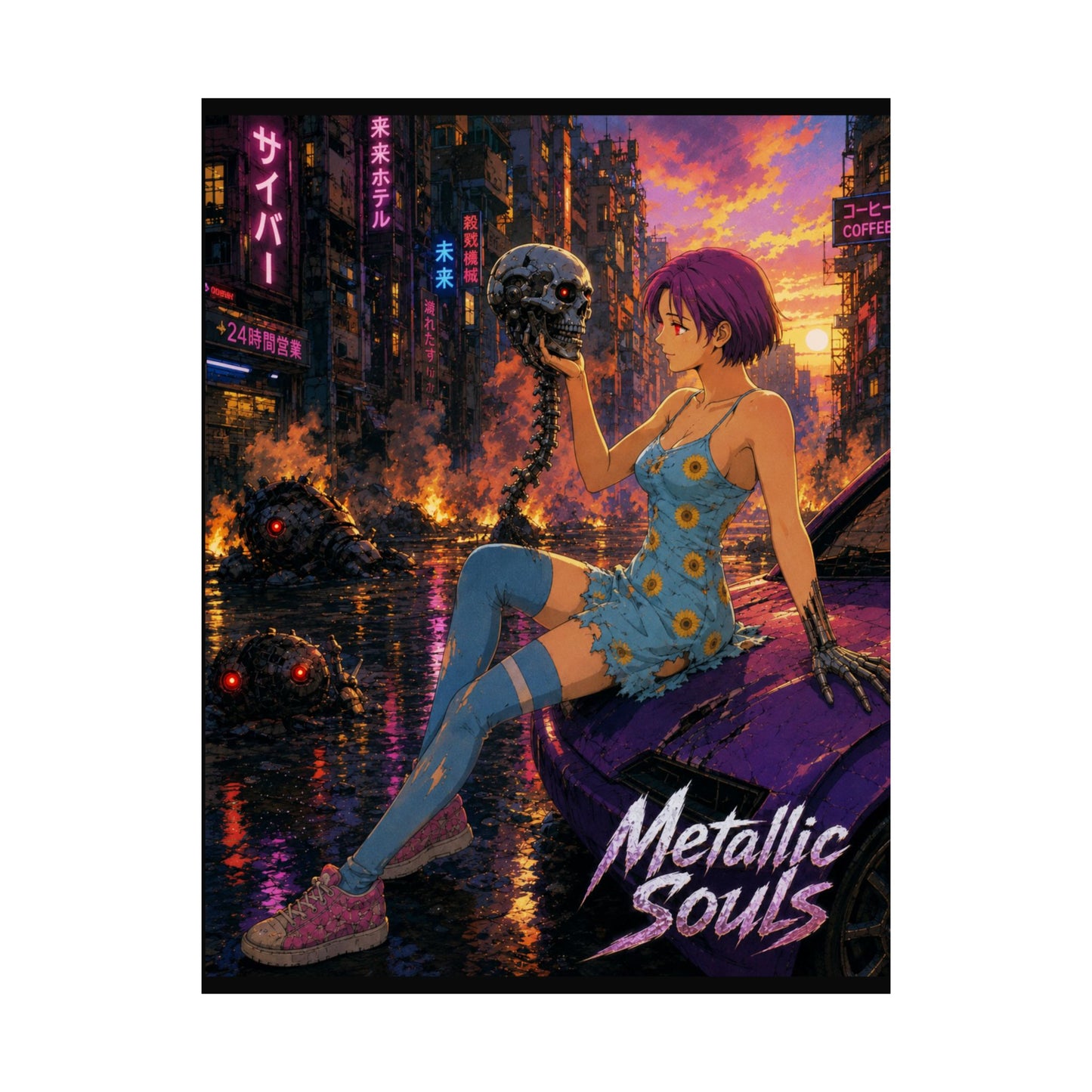 Metallic Souls Anime Poster — "Metallic Souls" Matte Vertical Art Print
