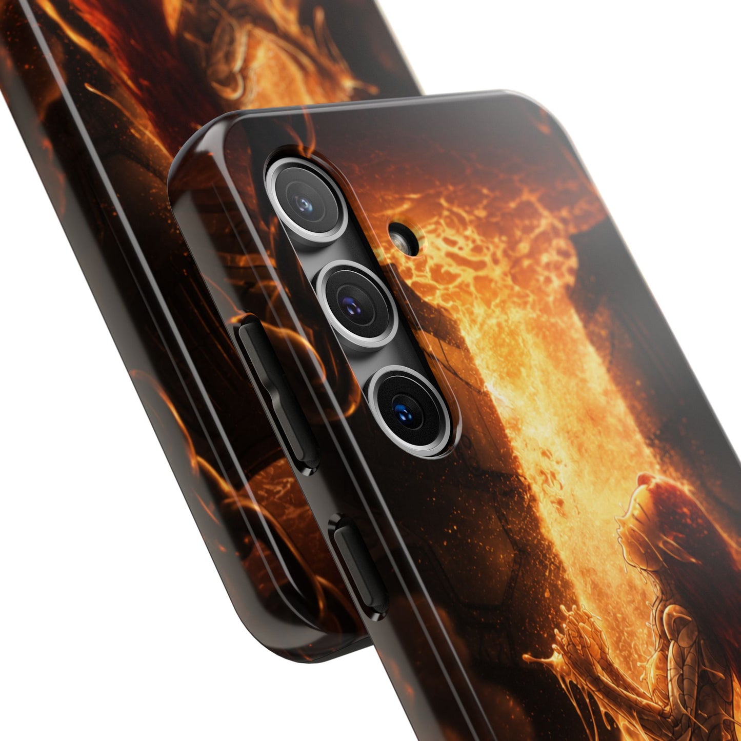Fiery Phoenix Phone Case — Tough Protective iPhone Cover with Flame Warrior Art