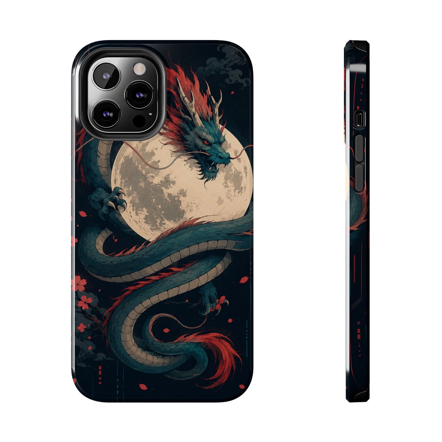 Dragon Moon Phone Case — Mythic Asian Serpent Design Tough Case