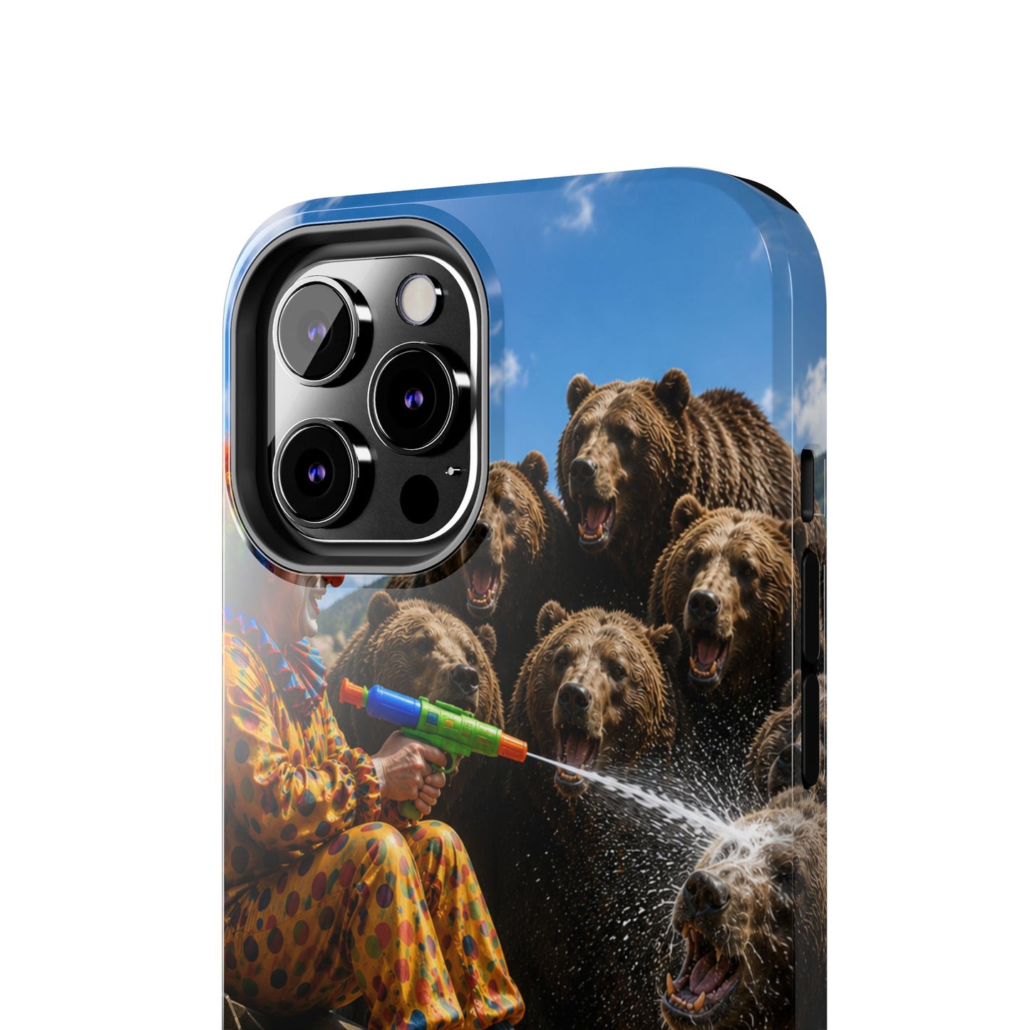 Tough Phone Case — Surreal Clown vs. Bears Protective Phone Cover
