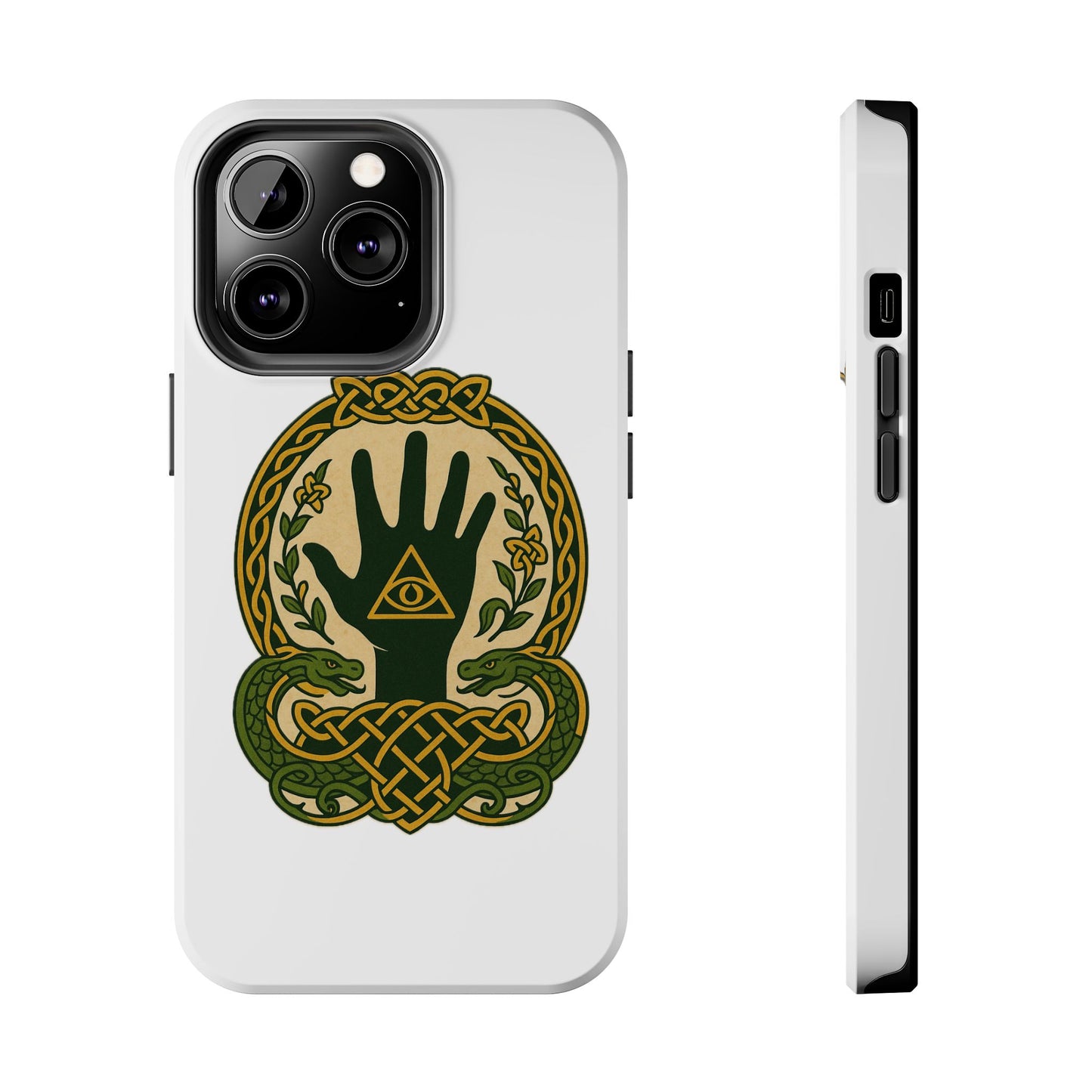 Celtic Eye of Providence Tough Phone Case — Protective Mythic Hand Design