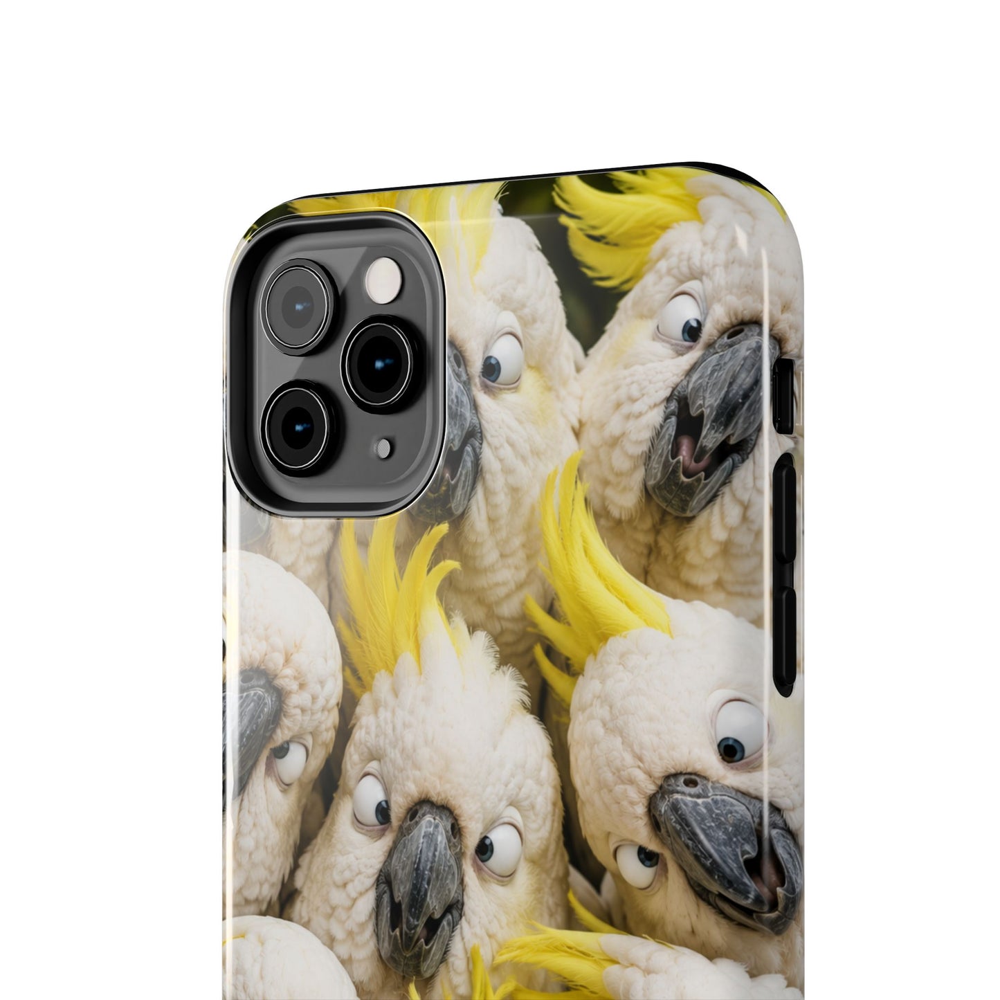 Cockatoo Collage Tough Phone Case — Funny Yellow Crested Bird Protective Phone Cover