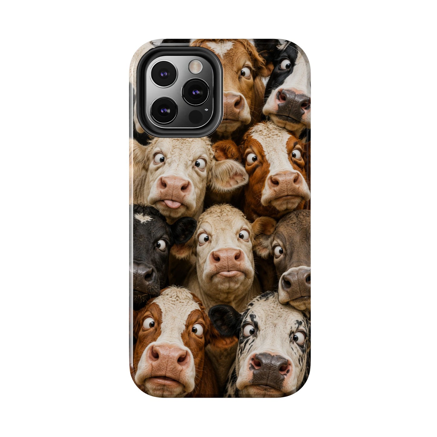 Cow Collage Tough Phone Case — Funny Farm Animal Protective Phone Cover