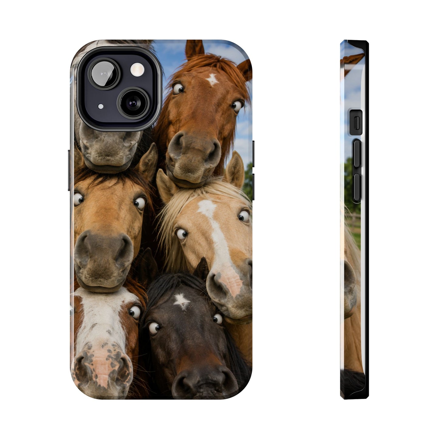 Horse Herd Phone Case — Funny Goofy Horses Tough Protective Cover