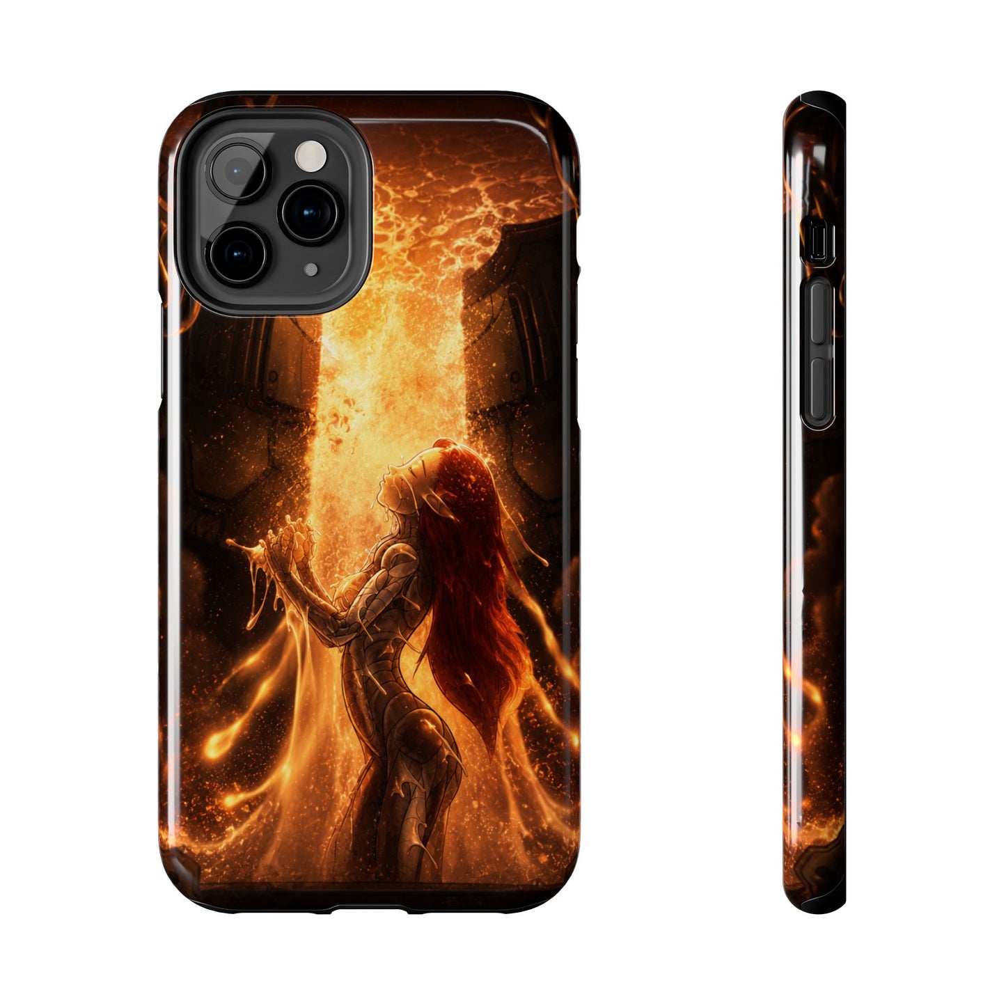 Fiery Phoenix Phone Case — Tough Protective iPhone Cover with Flame Warrior Art
