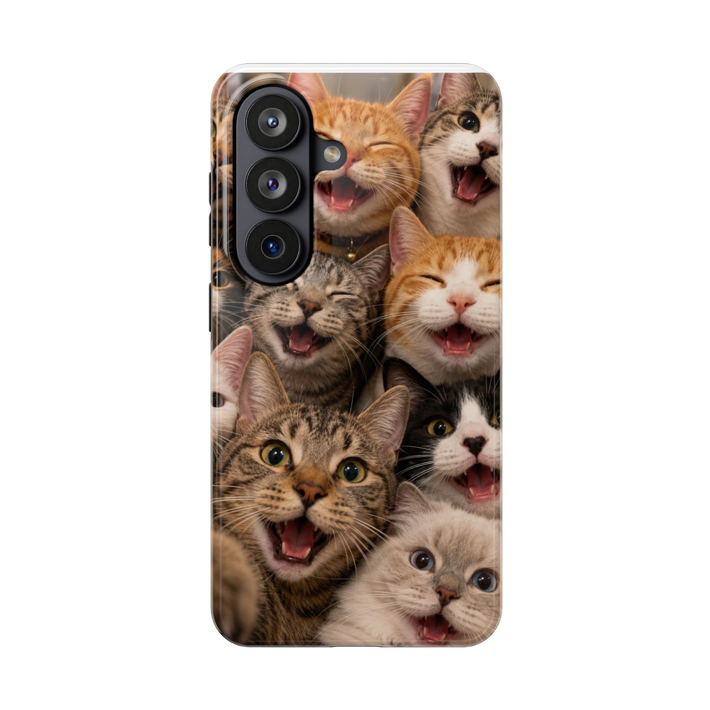 Tough Smiling Cats Collage Phone Case – Cute Cat Faces for iPhone