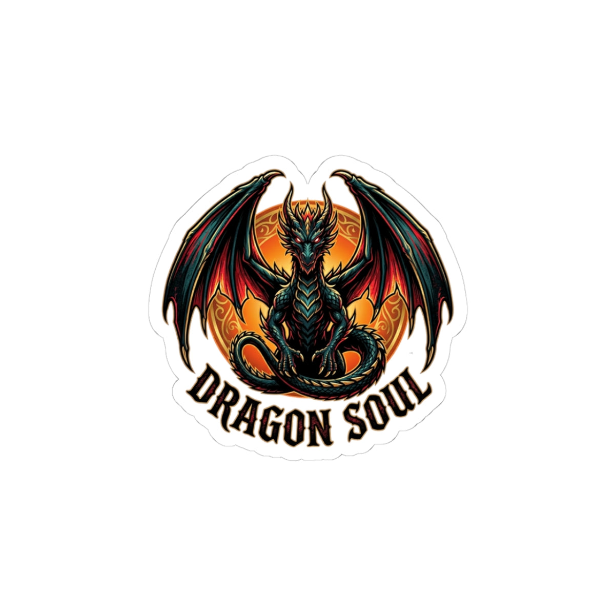 Dragon Soul Sticker | dragon, fantasy art, tattoo style