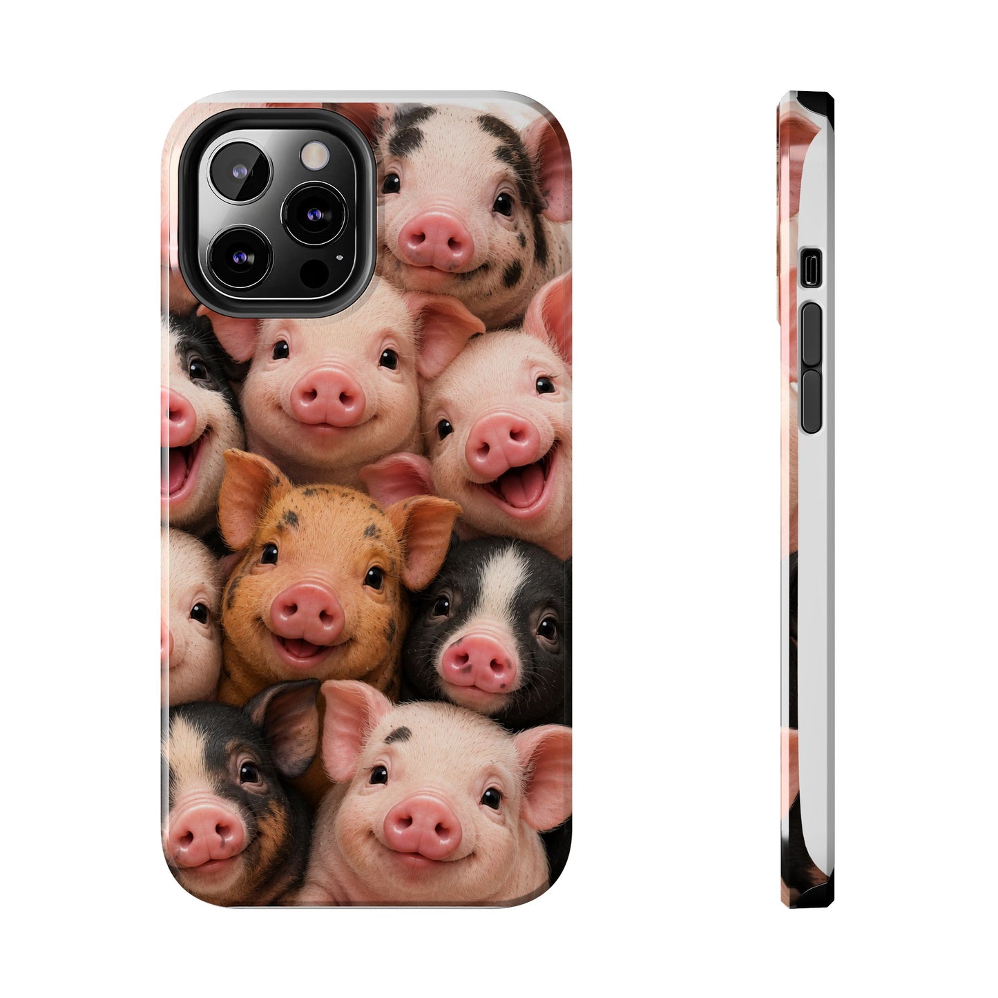 Pig Faces Tough Phone Case — Cute Farm Animal iPhone Protective Cover