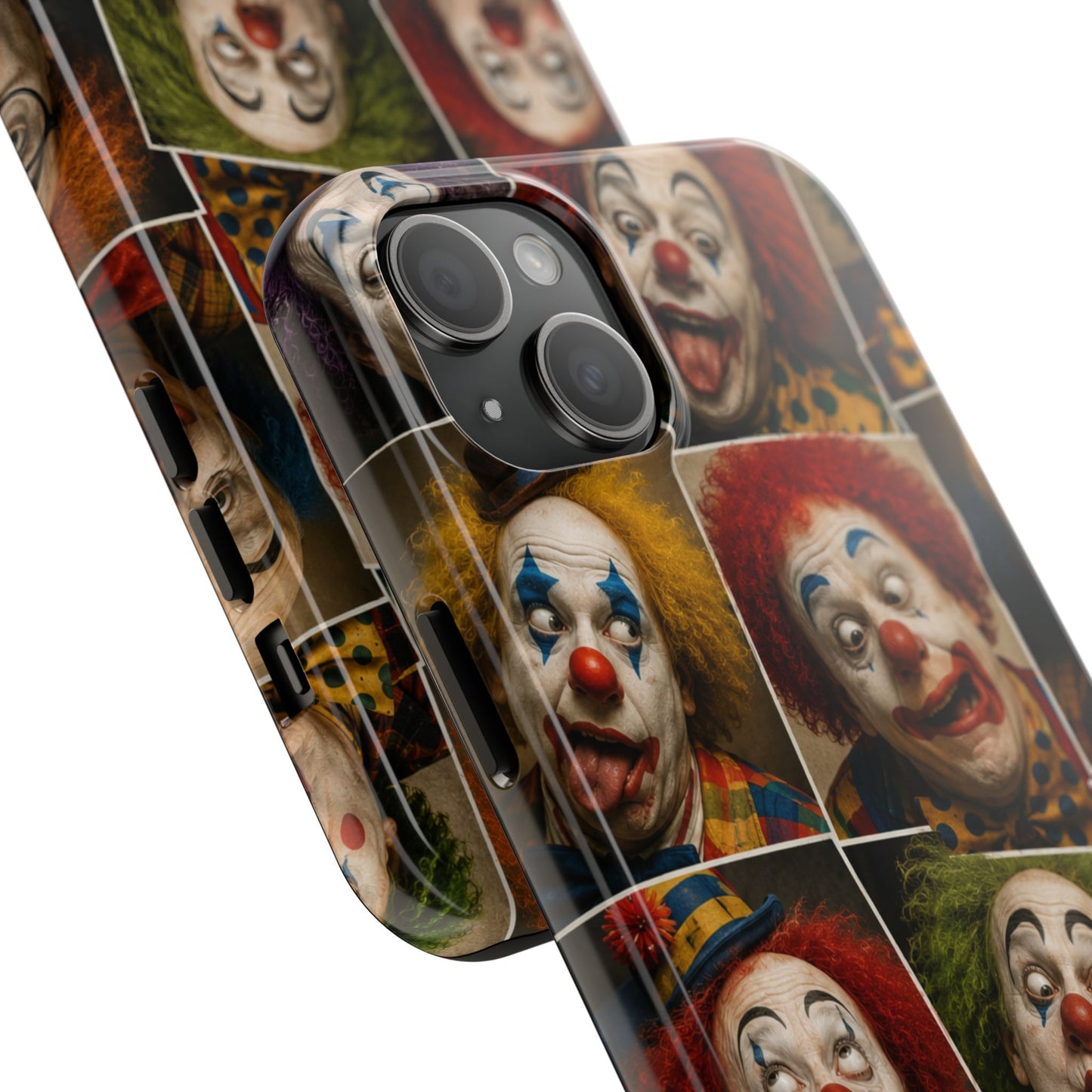 Clown Collage Tough Phone Case — Retro Carnival Horror Pattern