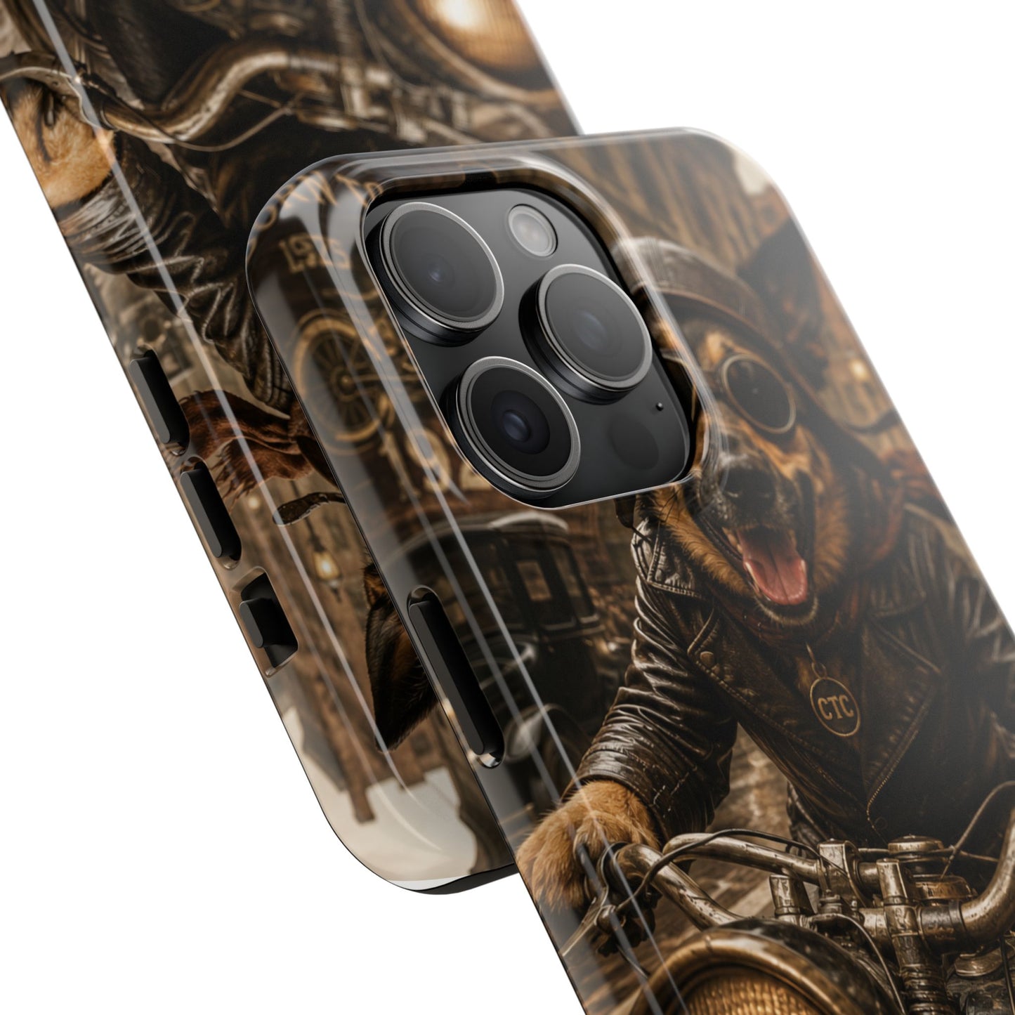 Phone Case — Biker Dog Riding Motorcycle Protective Tough Cover