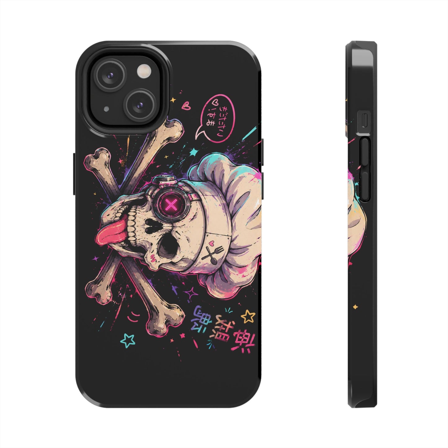 Skull & Crossbones Tough Phone Case — Neon Kawaii Punk Protection