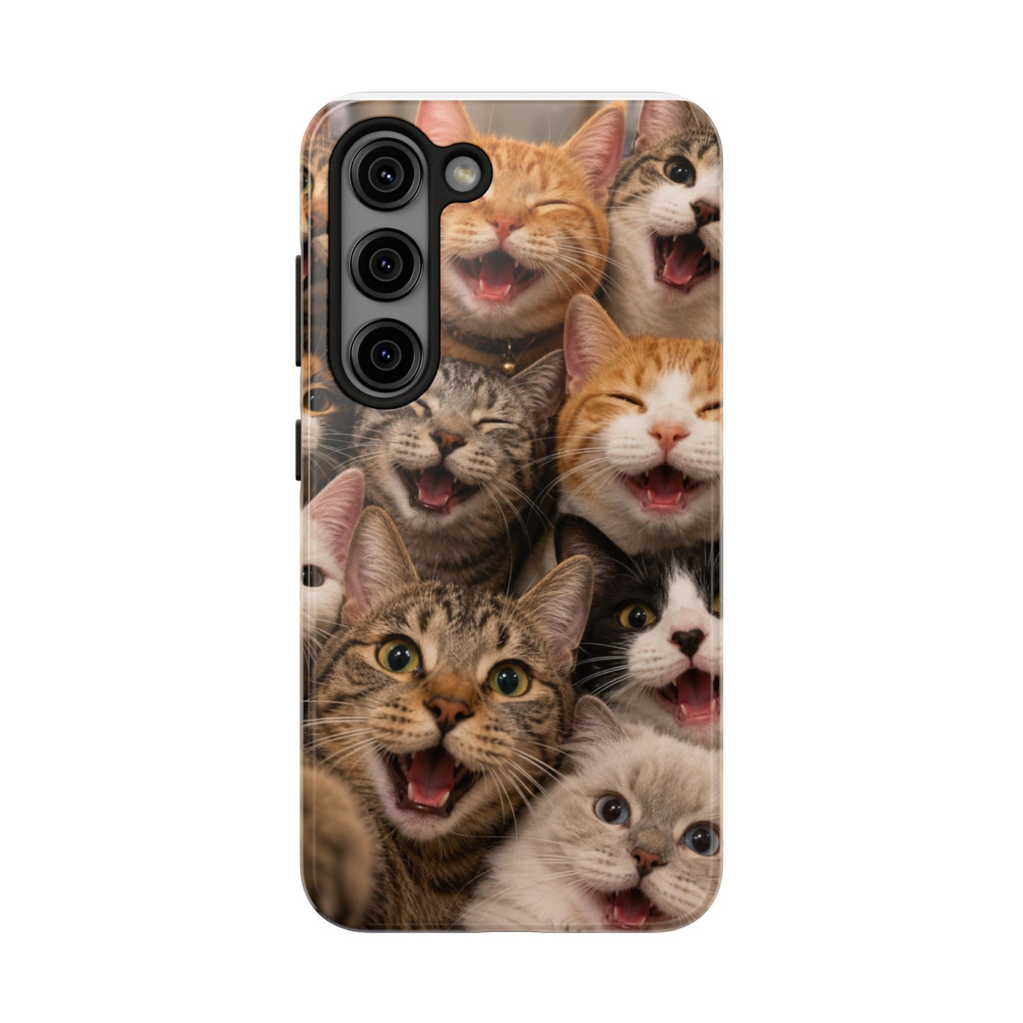 Tough Smiling Cats Collage Phone Case – Cute Cat Faces for iPhone