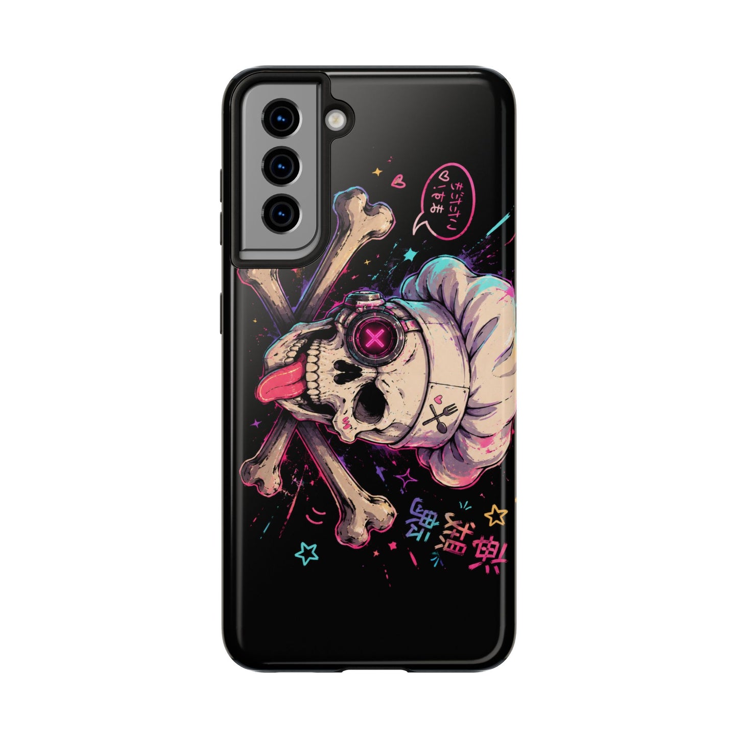 Skull & Crossbones Tough Phone Case — Neon Kawaii Punk Protection