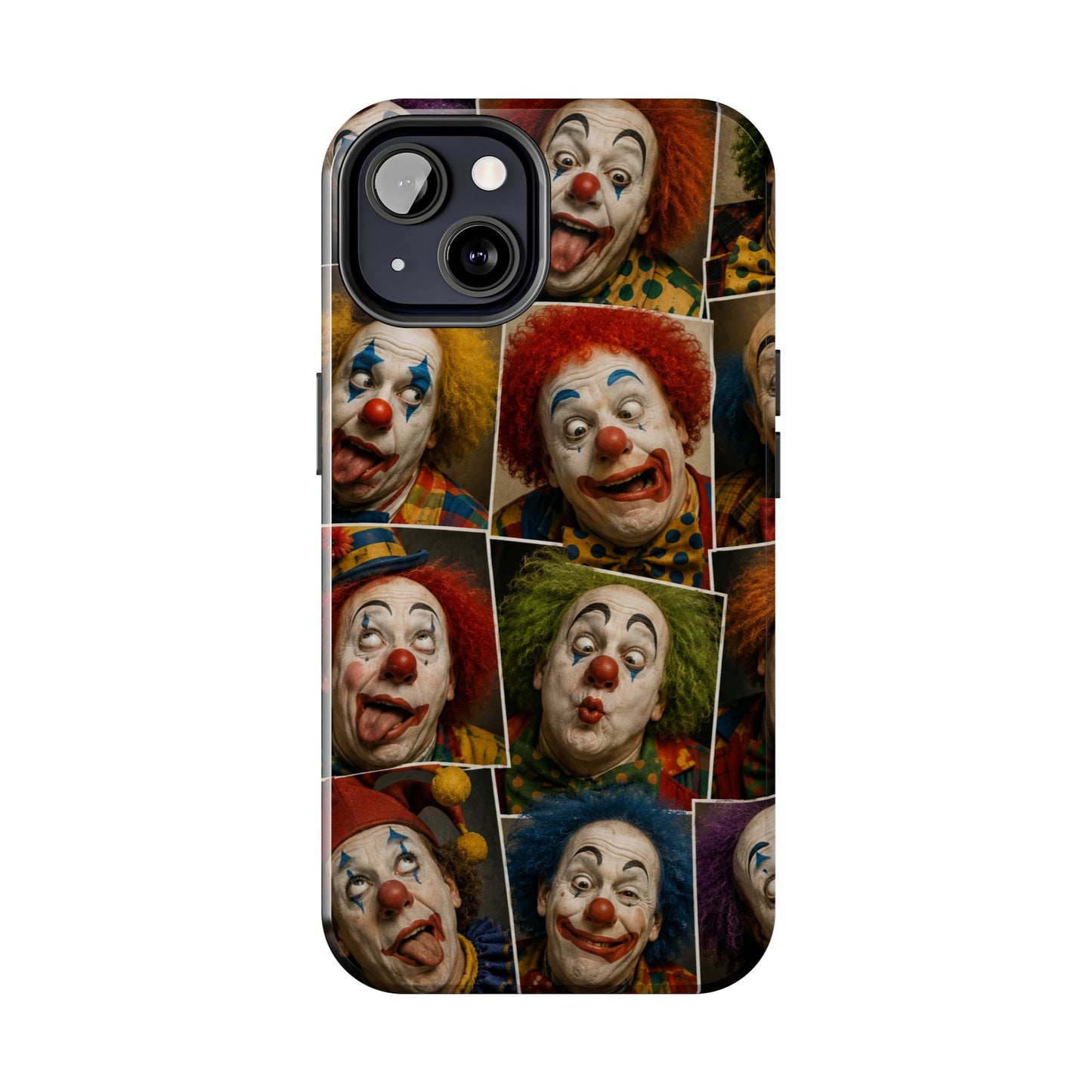 Clown Collage Tough Phone Case — Retro Carnival Horror Pattern
