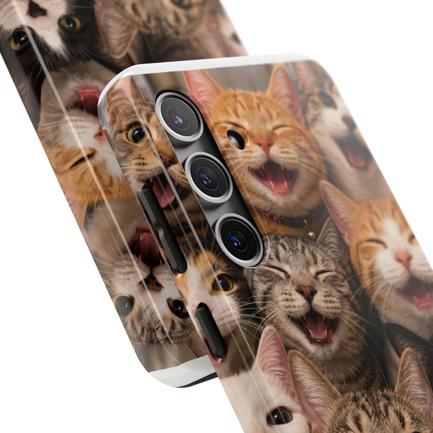Tough Smiling Cats Collage Phone Case – Cute Cat Faces for iPhone