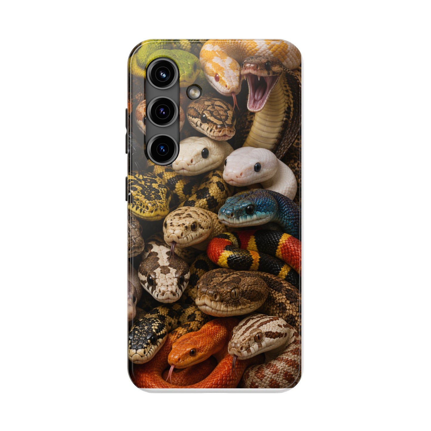 Snake Pattern Tough Phone Case — Colorful Snakes Protective Phone Cover